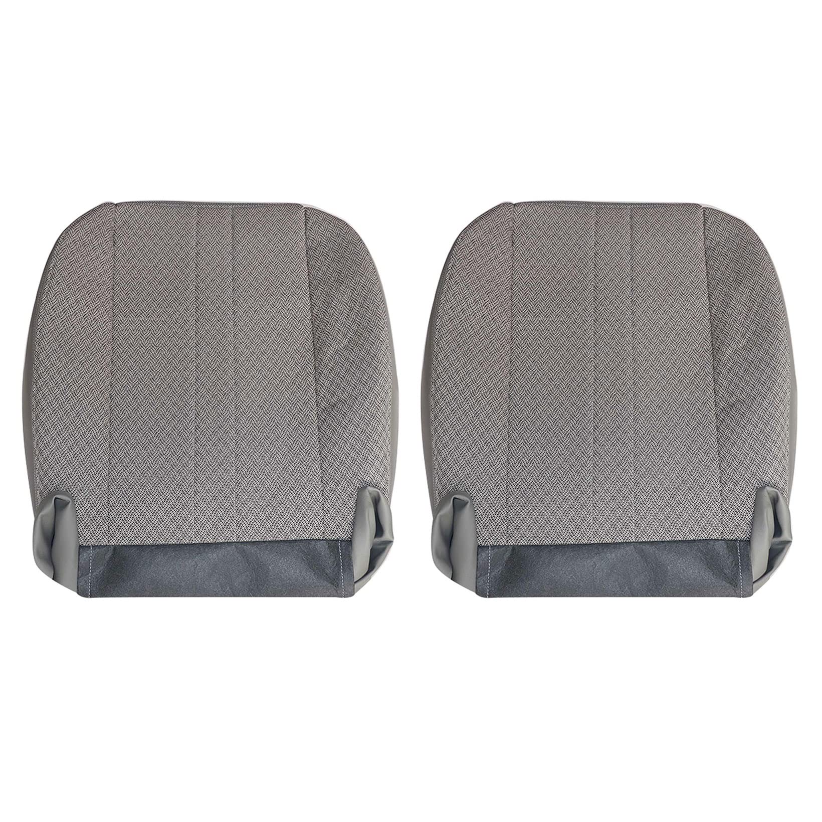 Driver & Passenger Side Bottom Seat Covers Replacement Cloth Pewter Gray Compatible with Chevy Express GMC Savana 2003-2014