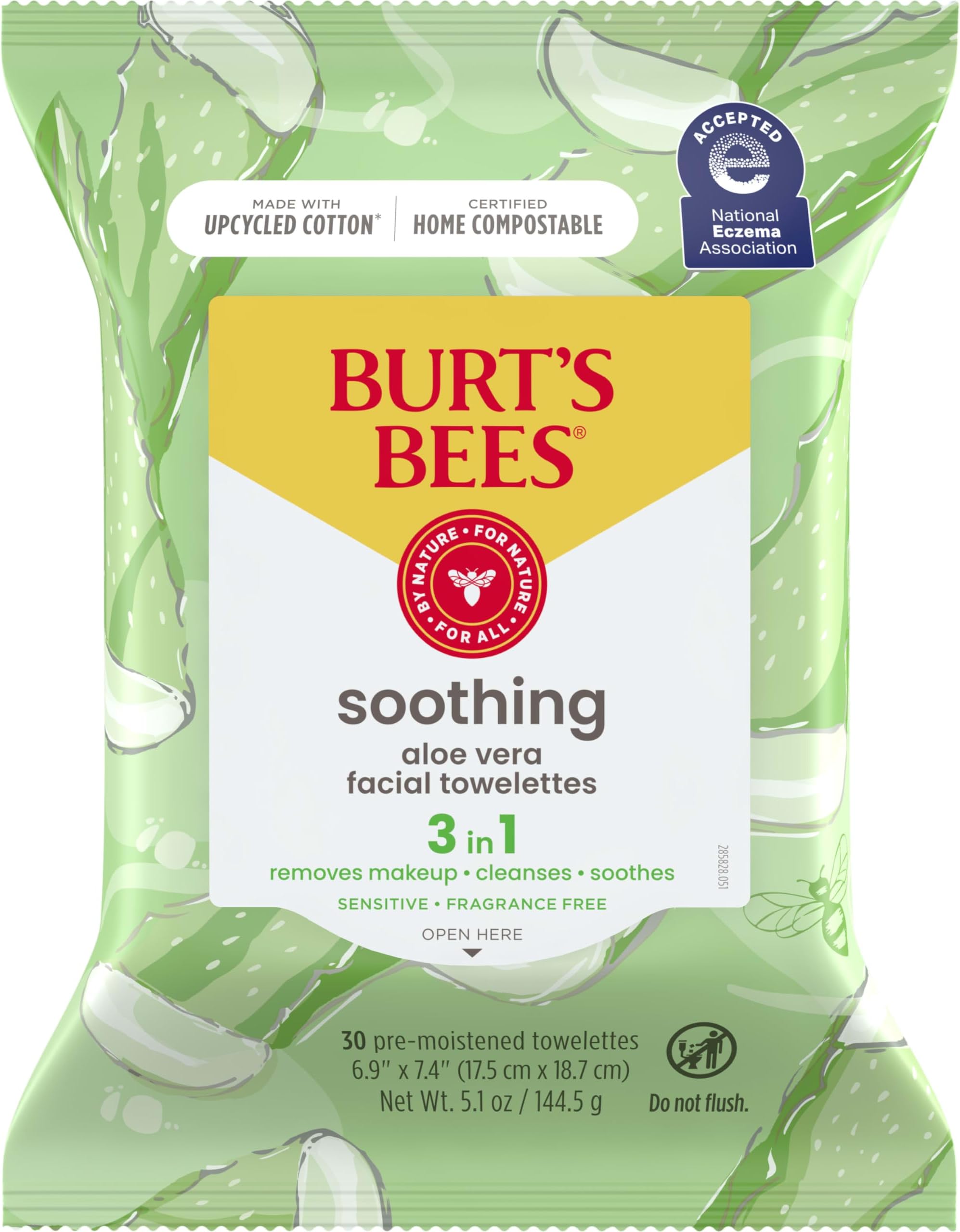 Burt's Bees Soothing Facial Towelettes With Aloe Vera, Pre