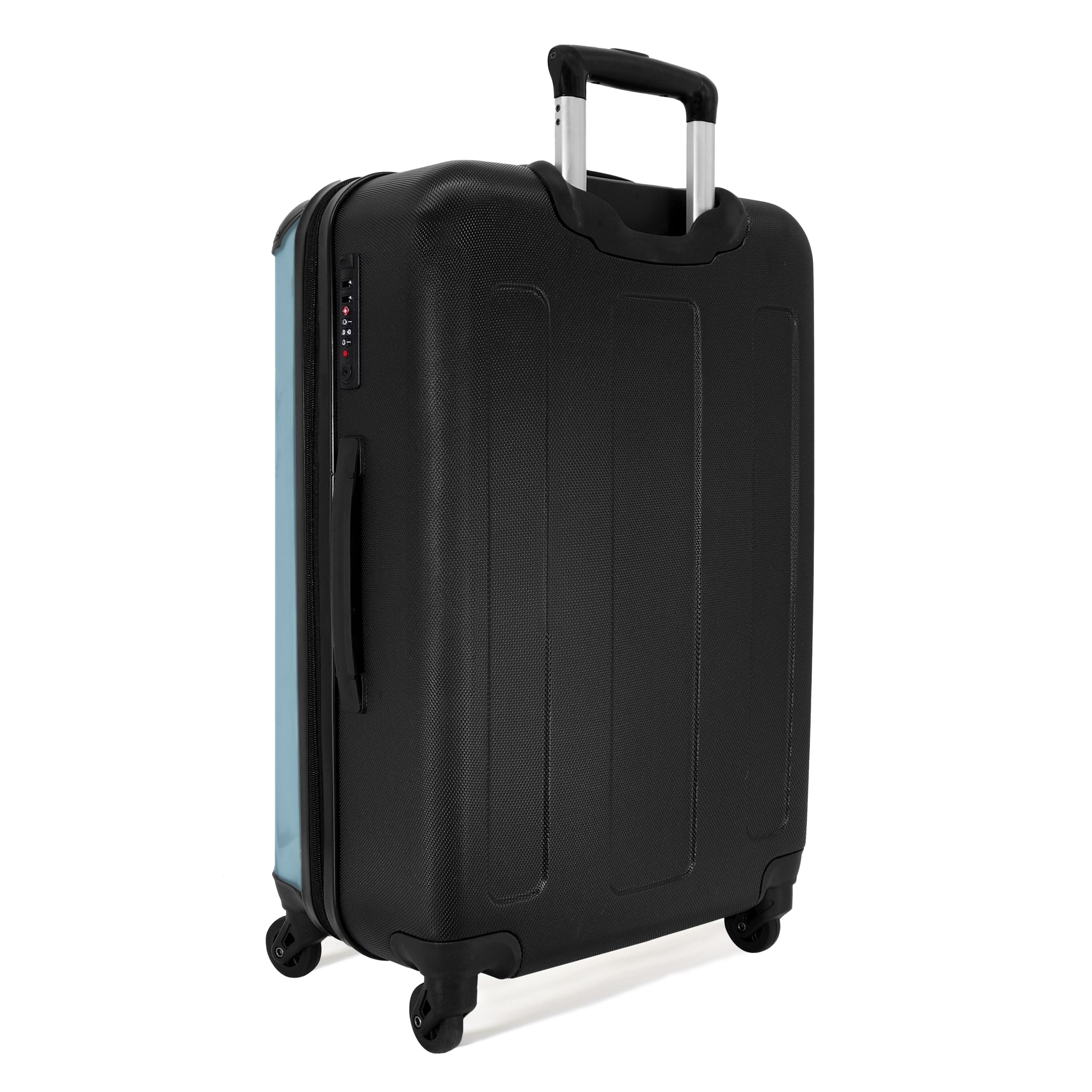 NoBoringSuitcases.com® Koffer Mittelgroß 67x43x25 cm Hartschalenkoffer L Trolley Rollkoffer 4 Rollen Leicht Hartschale Mittel Groß Weltkarte - Ozean - Realistisch - Blau