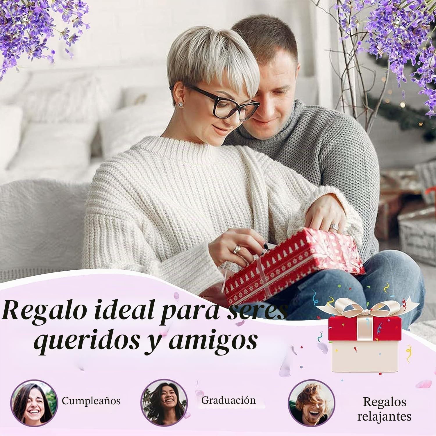 Hihealer Almohada de seda para ojos de lavanda para relajarse, máscara de ojos pesada para yoga, spa, meditación, compresas húmedas de calor y frío, regalos de relajación para mujeres/hombres