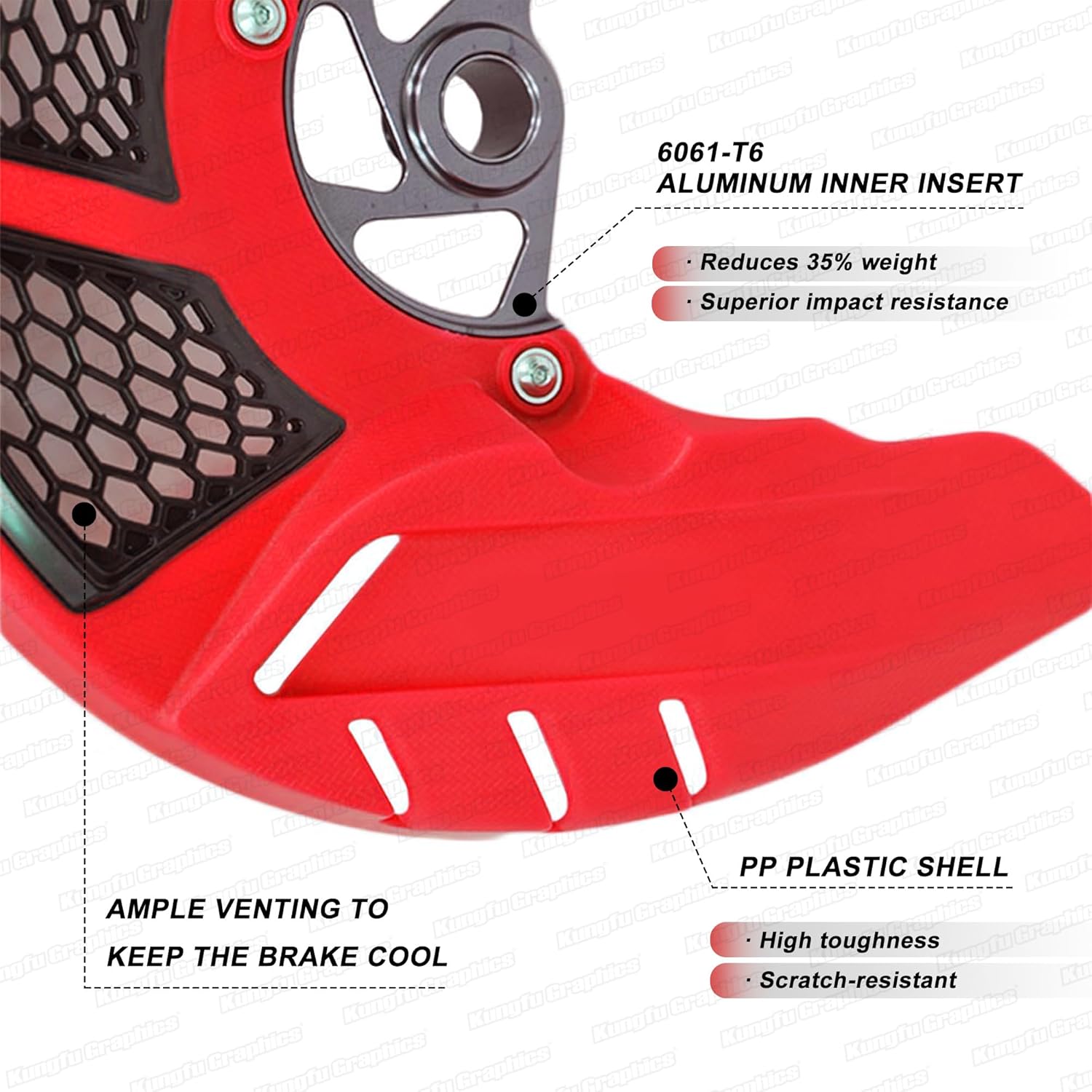 20mm Dirt Bike Front Brake Disc Rotor Guard Cover for CR125R CR250R 2004-2007/CRF250R CRF250X CRF450R 2004-2019/CRF250RX CRF450L 2019/CRF450RX 2017-2019/CRF450X 2005-2012, Red Black