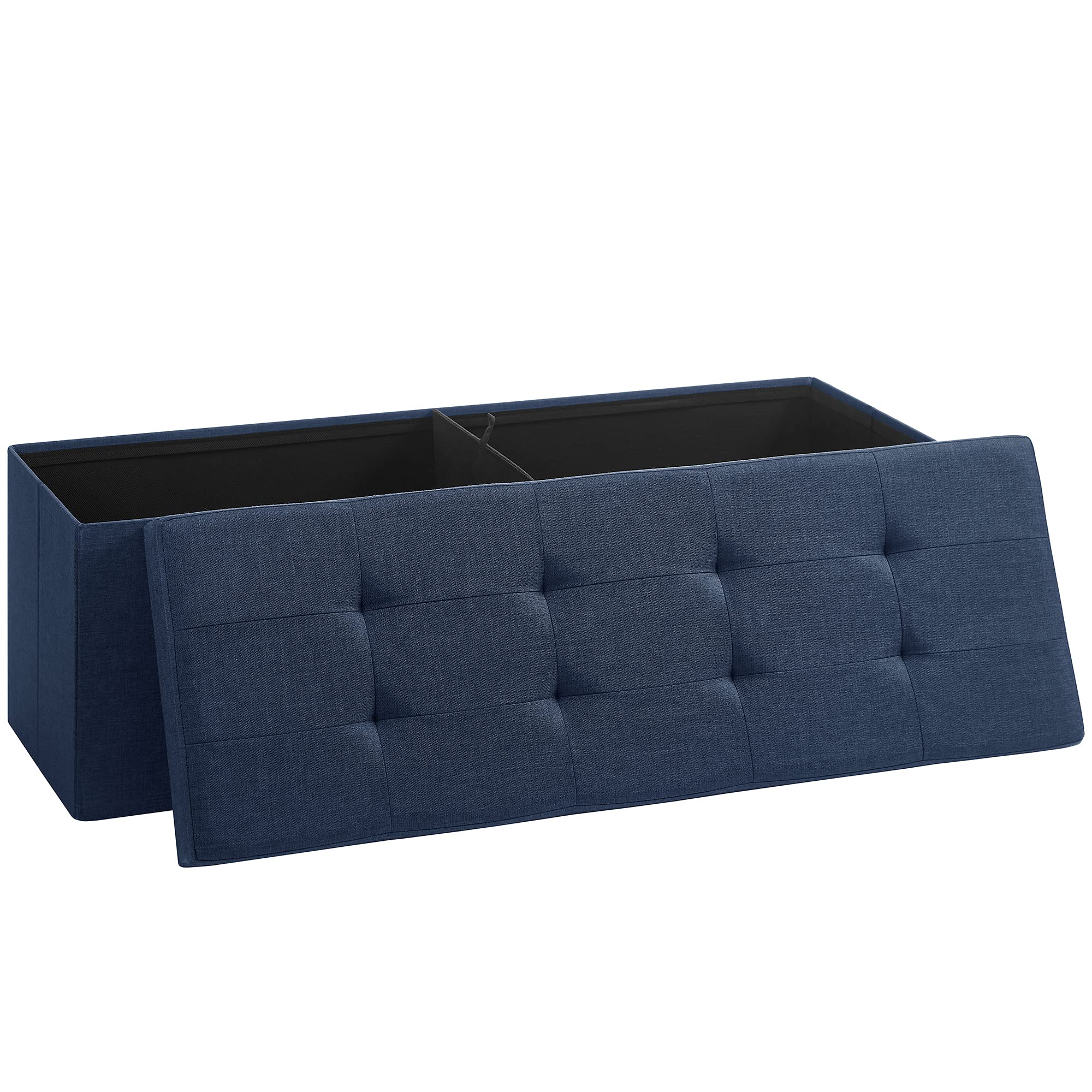 Banc De Rangement SONGMICS 38x110x38 Cm - Pouf Pliable, 300 Kg Charge - Gris Ardoise - Multi-usage