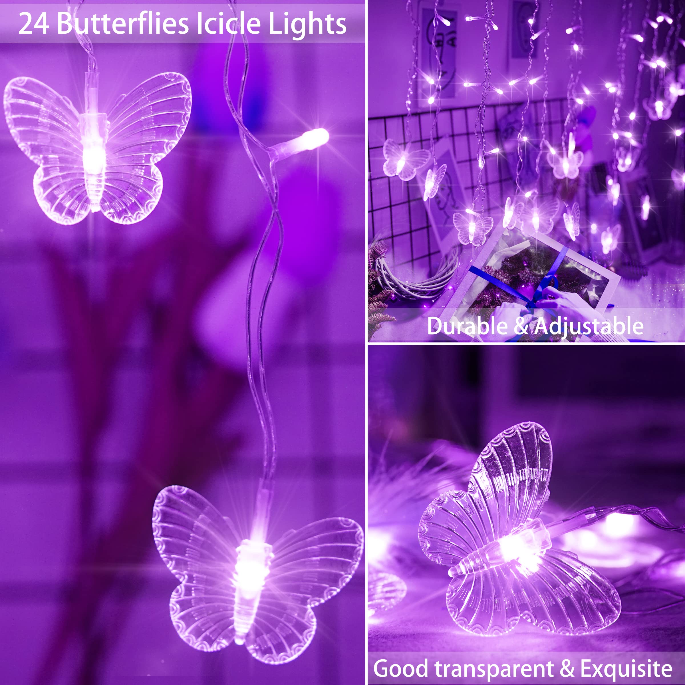Butterfly Curtain Fairy Lights Usb Plug In8 Modes 12led 197ft...