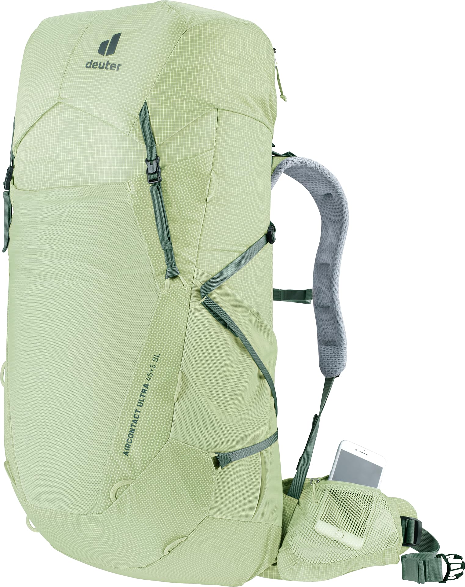 Deuter Aircontact Ultra 45+5 Sl plecak trekkingowy damski, Mineral-ivy, 45+5 L, Minimalistyczny