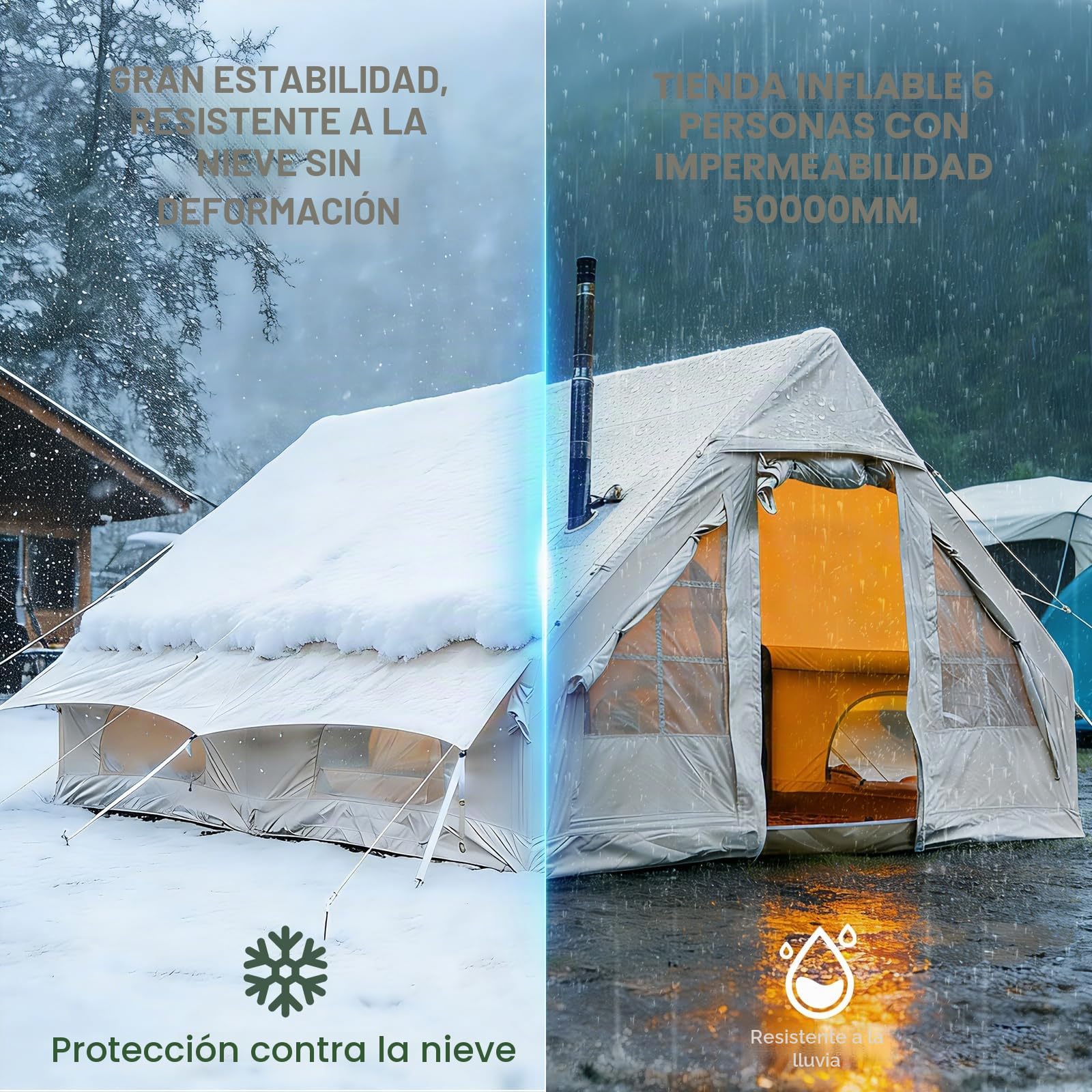 Tienda De Campaña Hinchable, Instalación Rápida En 2 Minutos, Tienda De Campaña con Almohadilla Antimanchas