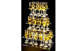 Champagne Flute Holder: Elevate Your Celebration with 32 Slots and LED Illumination
