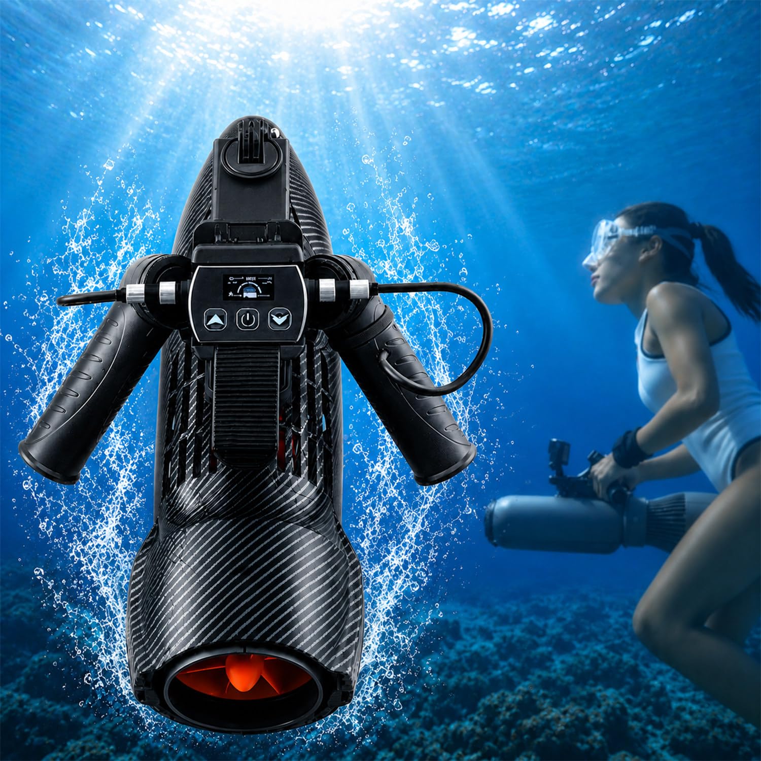 twostronking Underwater Motor, Motor for Paddle Board, Kayak Thruster, Max Diving Depth 40m, Detachable Modular Design, Dual Control Modes, 120-15min Runtime, For Snorkeling, Pool, Lake