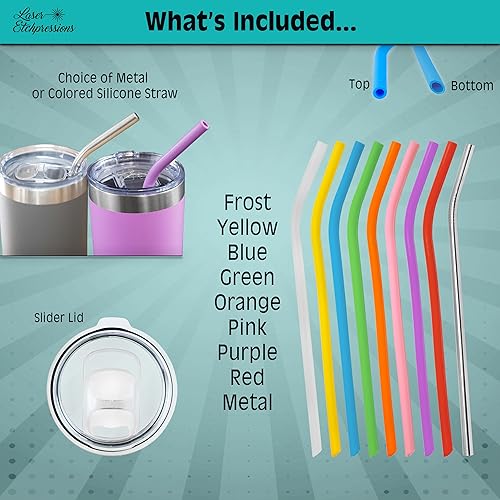 Miniatura 3 de Vaso delgado personalizado de 22 onzas • Nombre grabado con gráfico opcional • Cumpleaños, Día de la Madre o del Padre, graduación, boda, dama de