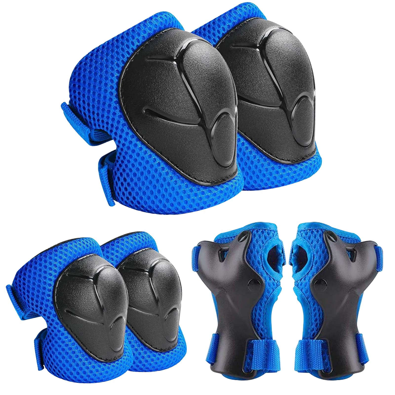 Zorplex Protection Roller Enfant, Kit de Protection pour Patins à roulettes vec Genouillères, Coudières et Protèges-Poignets 6 en 1, Equipement de Protection pour Le Patinage, Velo, Skateboard