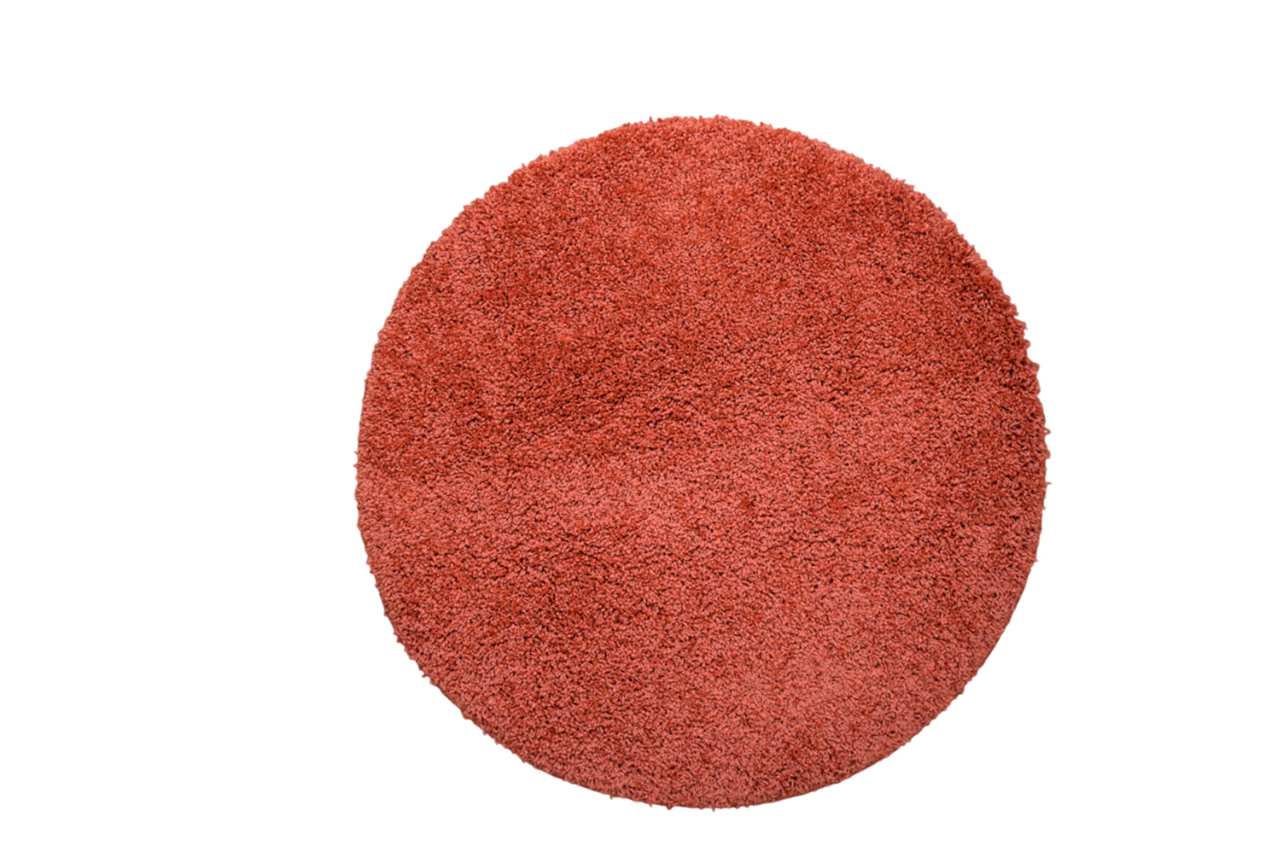 SrS Rugs® Round Shaggy Rug – Circle Mat Soft Thick Pile Non Slip Washable (Orange, 80cm)