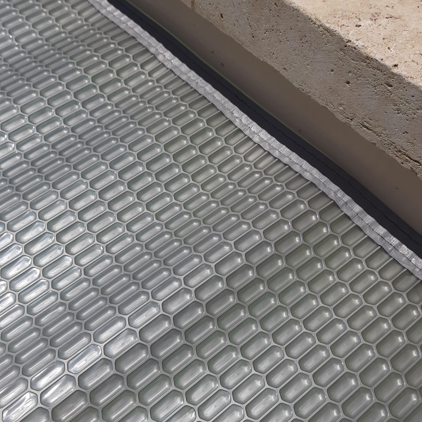 Bâche à Bulles Solaire Piscine 10 x 5 m - Epaisseur 500 Microns Premium - Bordée 1 Largeur - Technologie Alvéolaire Chauffante Anti Algues - Bleu/Gris