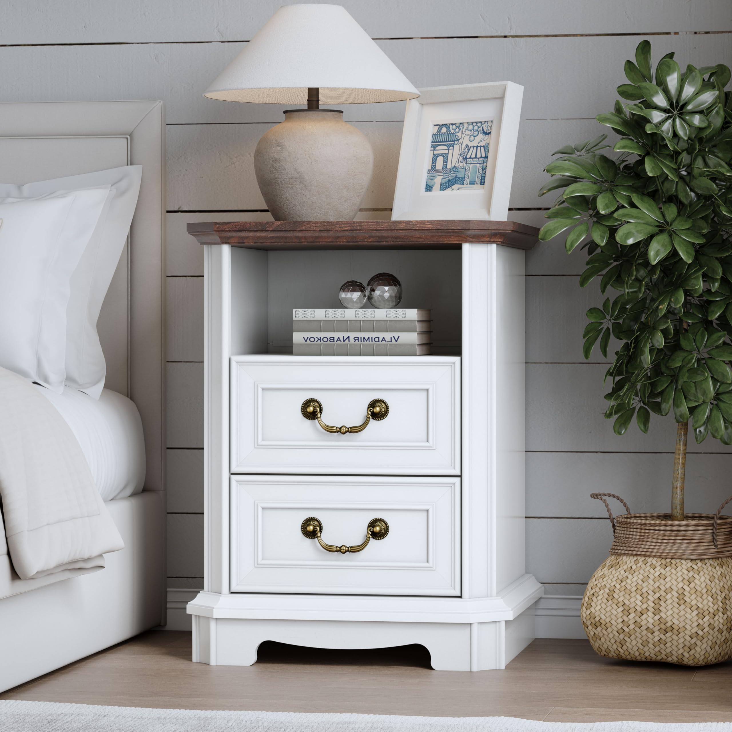 Amazon.com: BORNOON 2-Drawer Dresser with Charging Station, Rustic Wooden Top Bedside Table with Natural Wood Texture, Vintage Storage Organizer Dresser for Bedroom, Hallway : Home & Kitchen Amazon.com: BORNOON 2-Drawer Dresser with Charging Station, Rustic Wooden Top Bedside Table with Natural Wood Texture, Vintage Storage Organizer Dresser for Bedroom, Hallway : Home & Kitchen