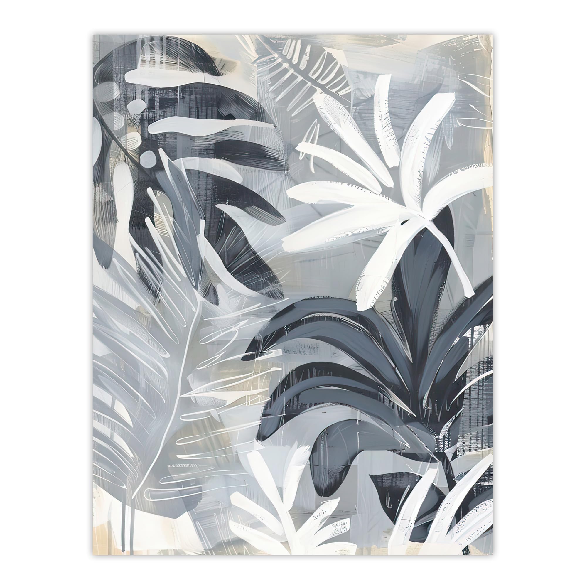 Artery8 Abstract Monstera Plant Lover Leaves Painting Living Room Large Wall Art Poster Print Thick Paper 18X24 Inch