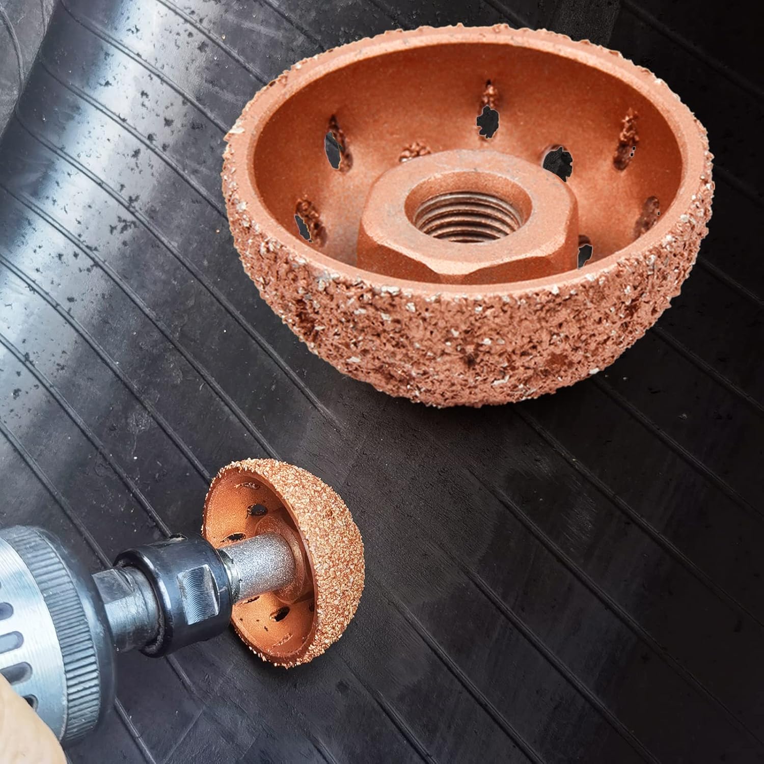 Shineyoo Tire Repair Patch Tools Tire Buffing Wheels 42 mm Tungsten Steel Buffing Wheel with Tire Patch Roller Scraping Cutter for Car Tire Grinding Polishing Accessories Kit : Automotive