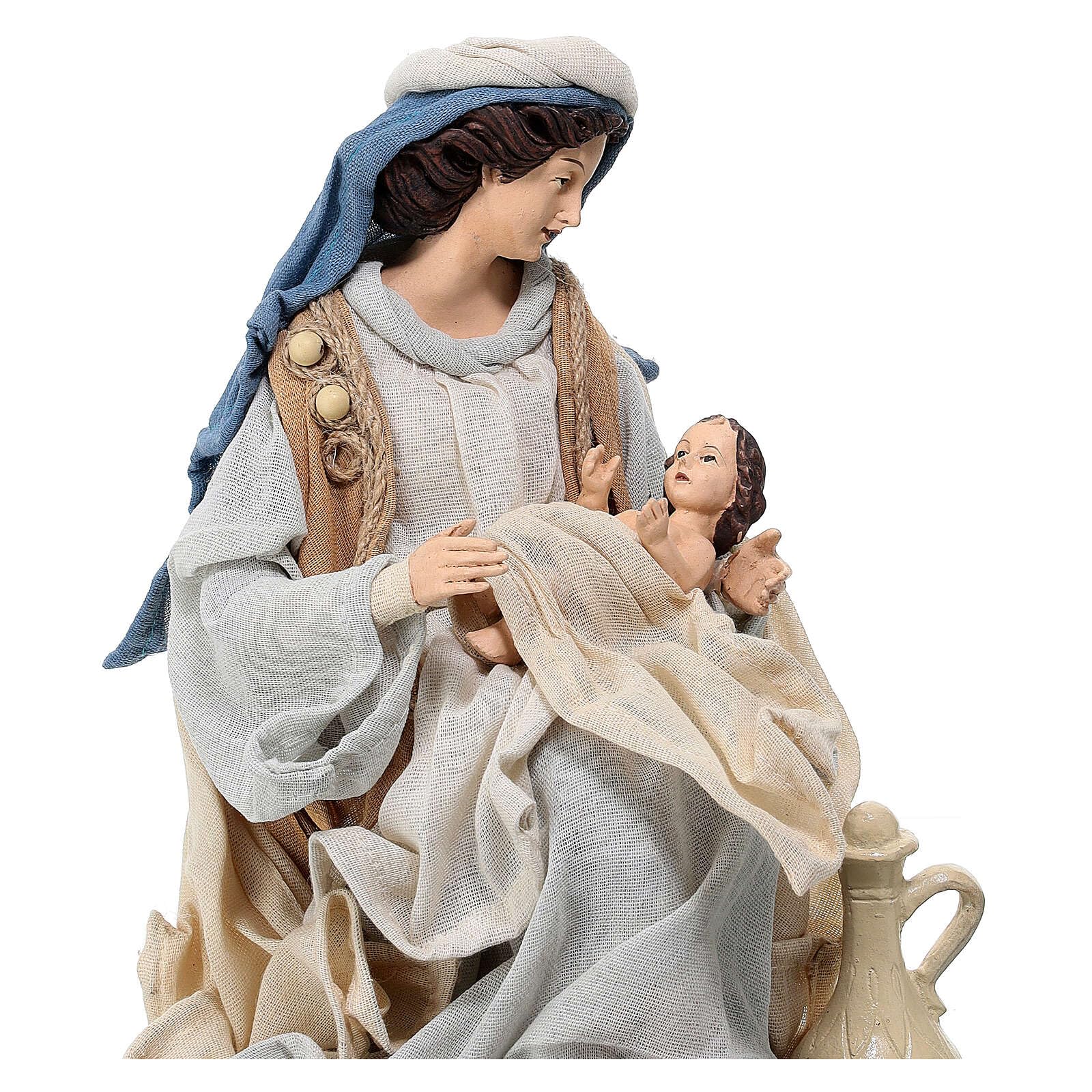 Holy Family, 40 cm, resin and fabric, for Northen Star Nativity Scene of 65 cm