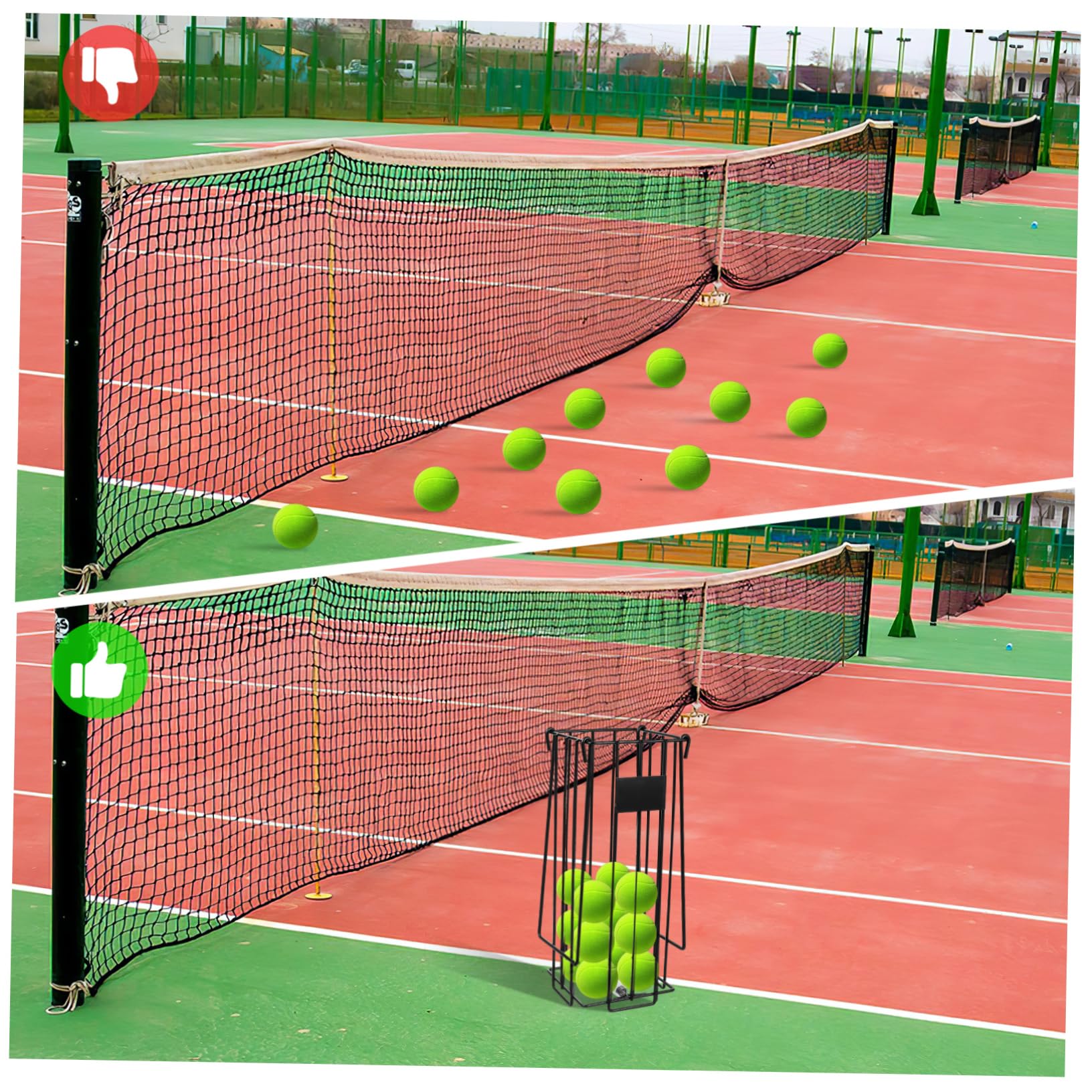 Recogepelotas de Tenis Portátil Sistema de Presión, Acero Inoxidable