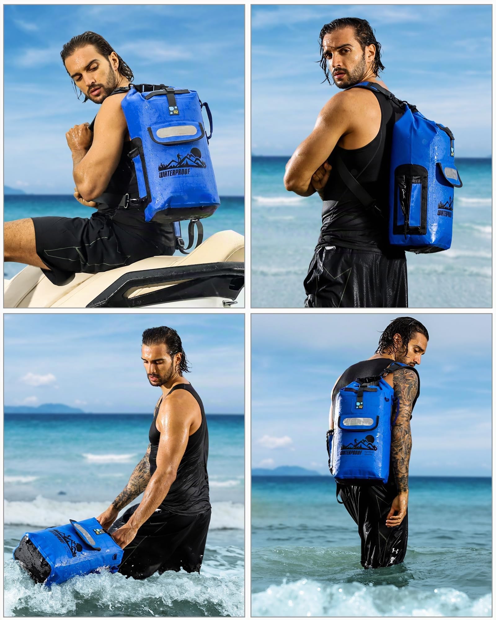 IDRYBAG Dry Bag Floating wasserdichter Rucksack 20L/30L/40L, Dry Bags wasserdichte Rucksackform, Dry Bag Kajak wasserdichte Tasche