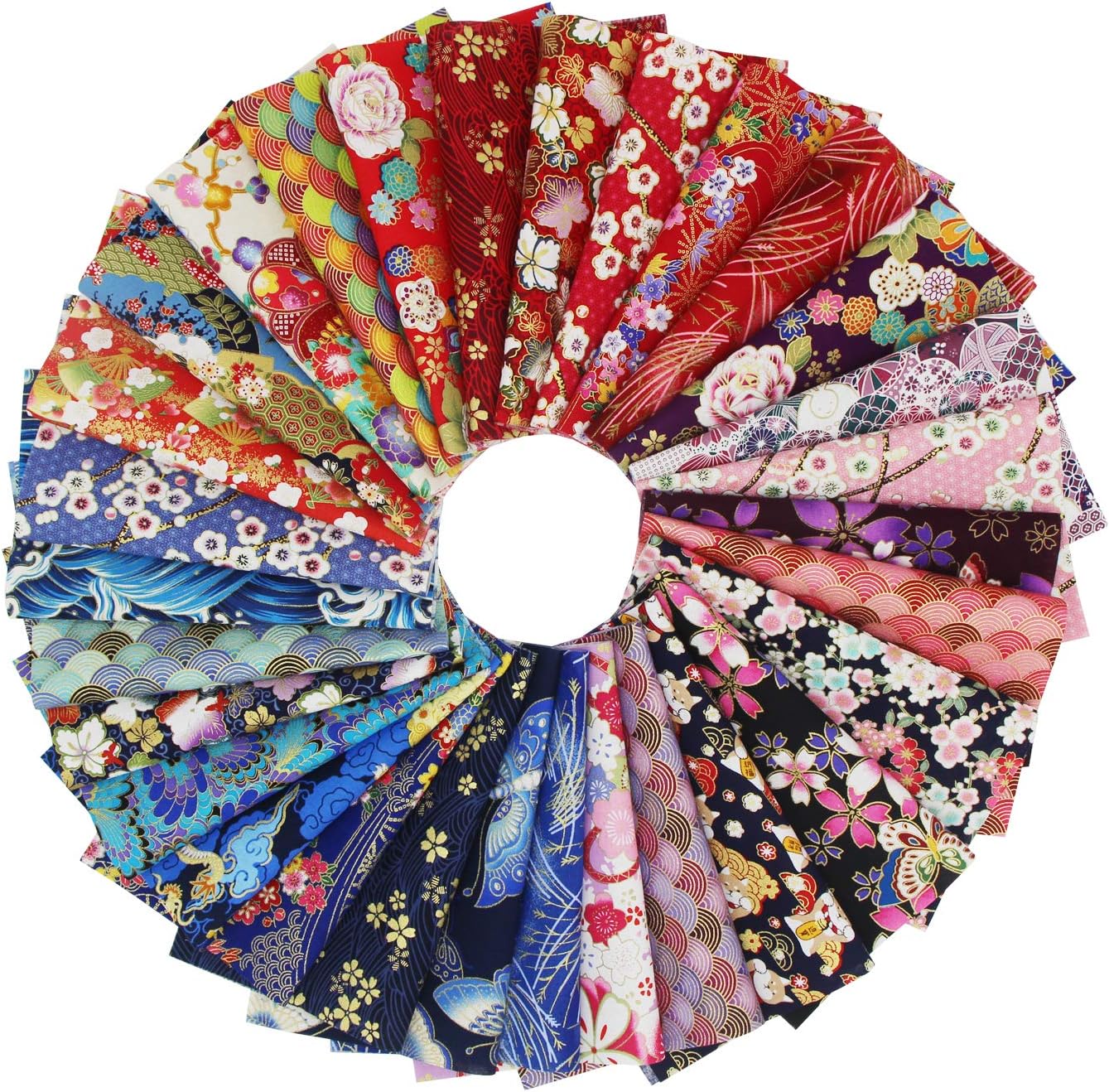 aufodara 30PCS Cotton Fabric 20x25 cm Different Printed Patterns Fabrics Crafts Patchwork Gold Floral Fabric for Sewing Quilting DIY Artcraft Handwork (Color-Bronzing)