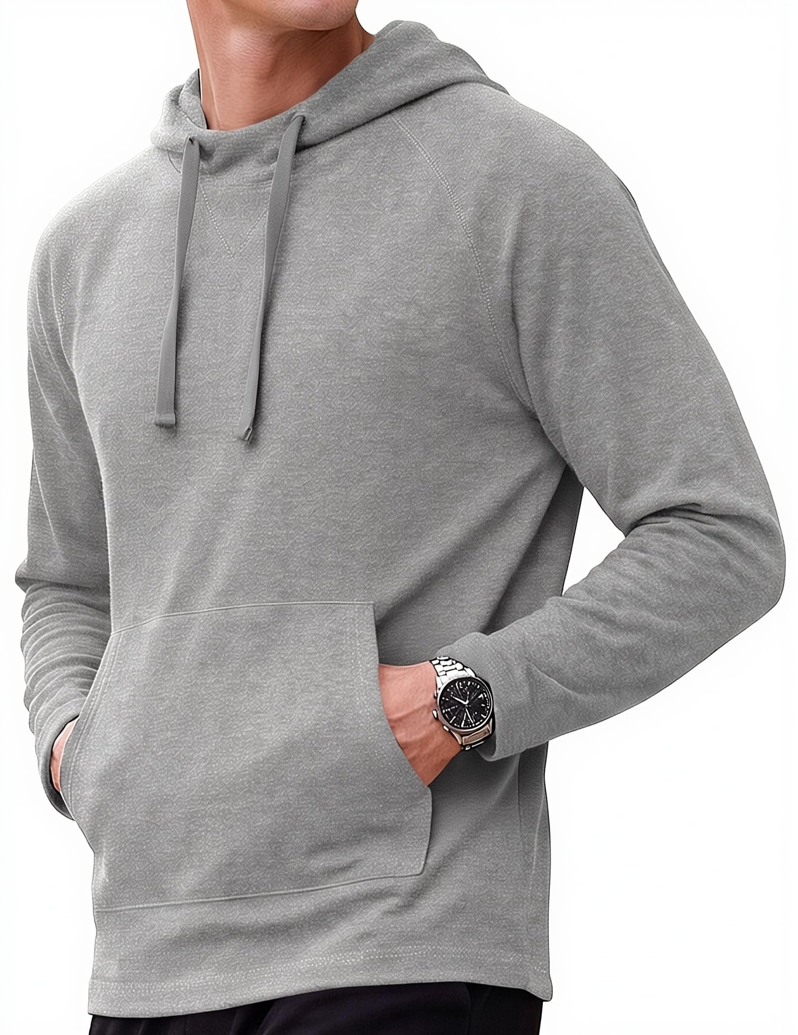 COOFANDY Sudadera con Capucha Hombre Manga Larga Cordón