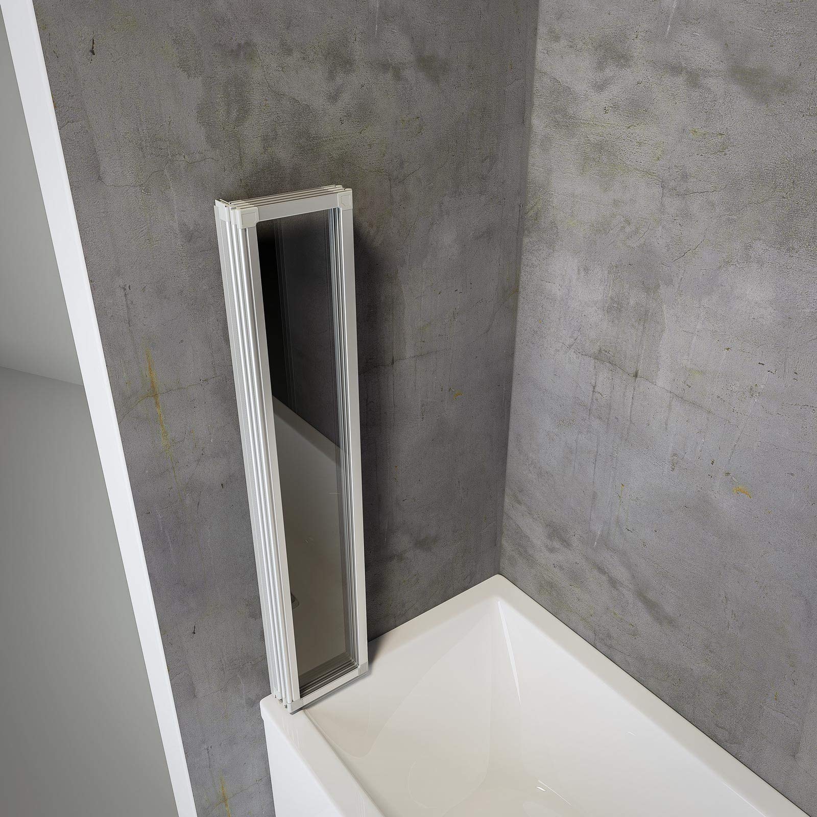 Schulte D1334 01 50 Smart Duschabtrennung für Badewanne alunatur, 4-teilig