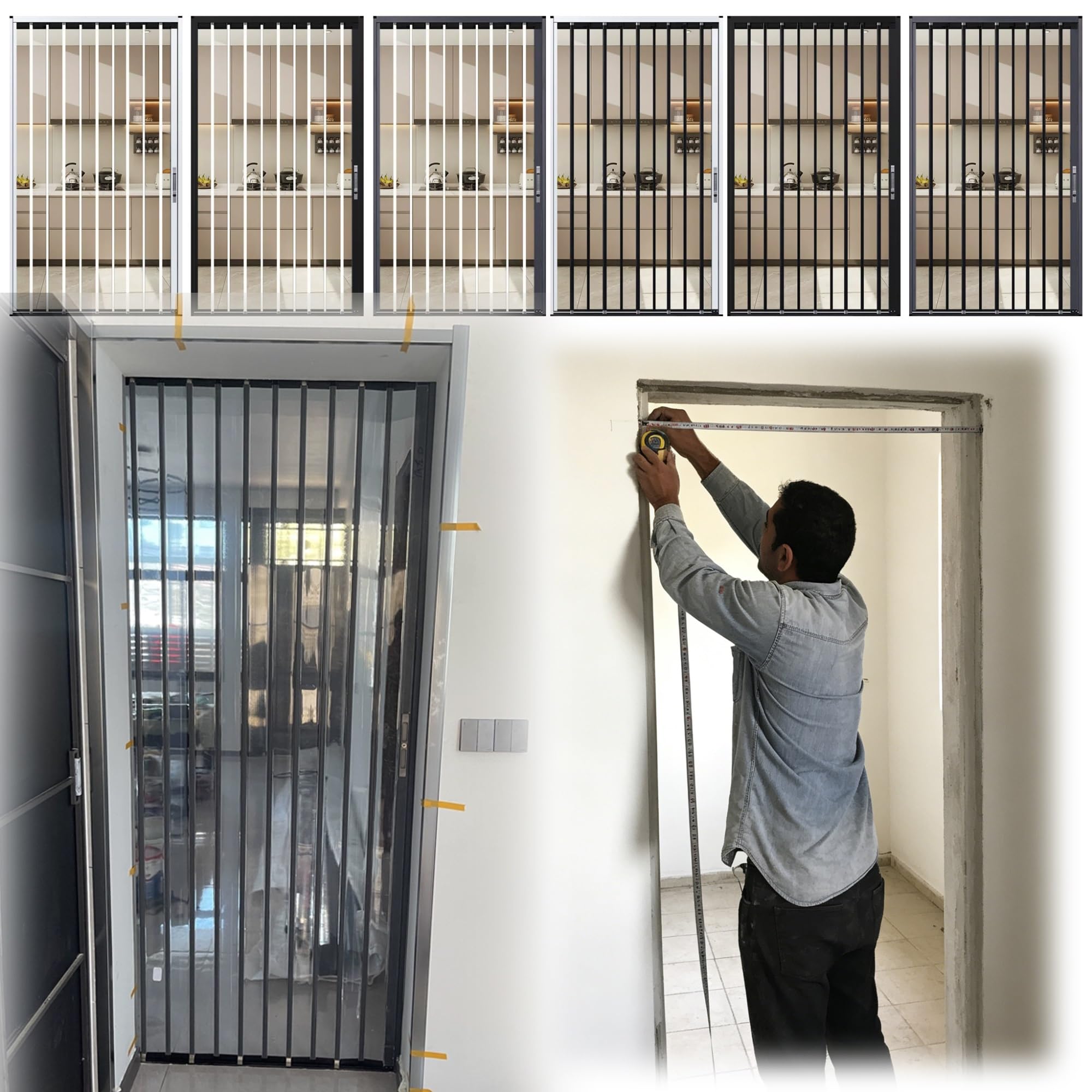 Zjkxjh One Color Customizable Lockable Folding Door – Aluminum Alloy Frame + Acrylic Panels, Space Saving Sliding Accordion Door For Residential/Commercial Use, Privacy Partition