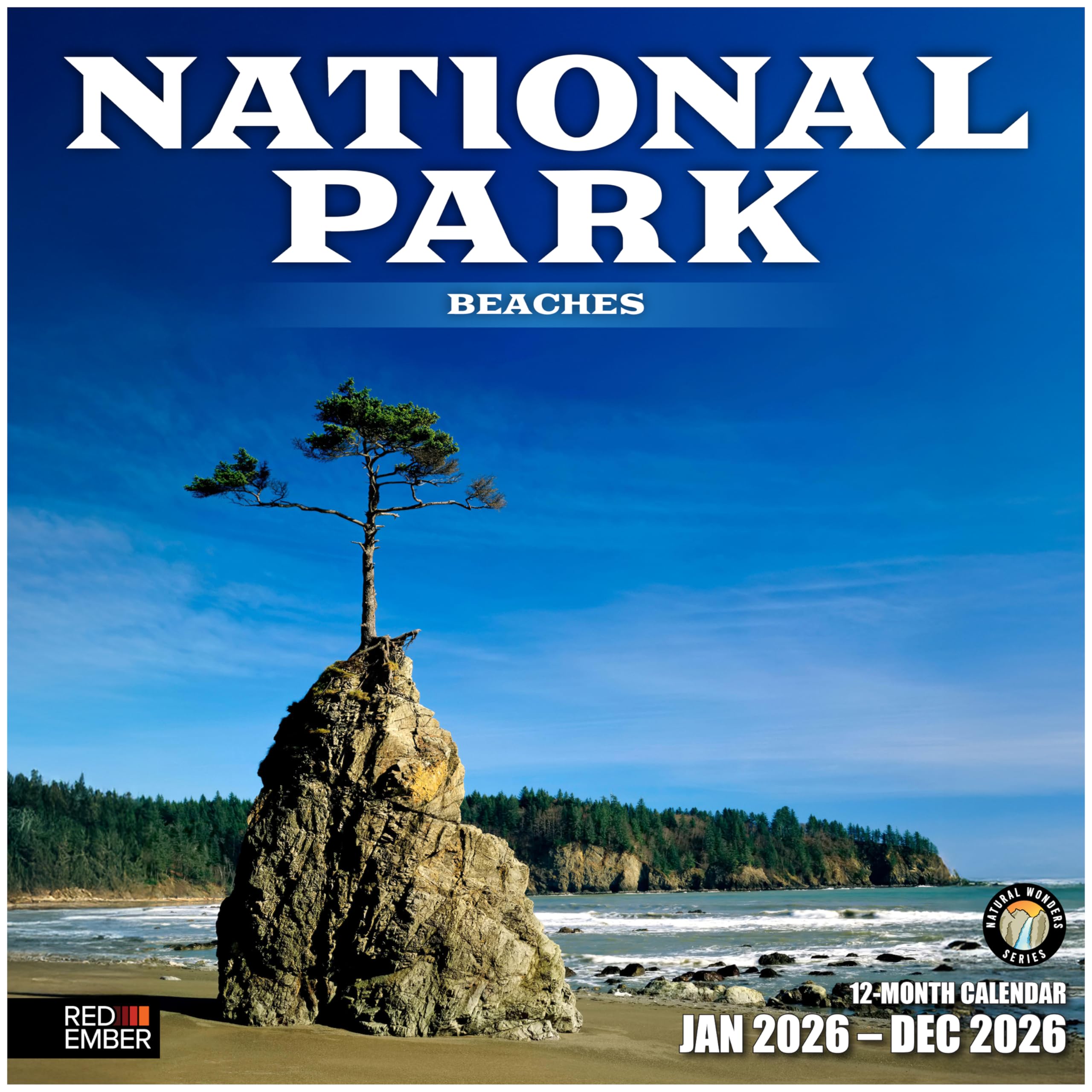 RED EMBER National Park Beaches 2026 Wall Calendar 12 Month | 12" x 24" Open | Thick &amp; Sturdy Paper | Giftable | Nature Calendar 2026