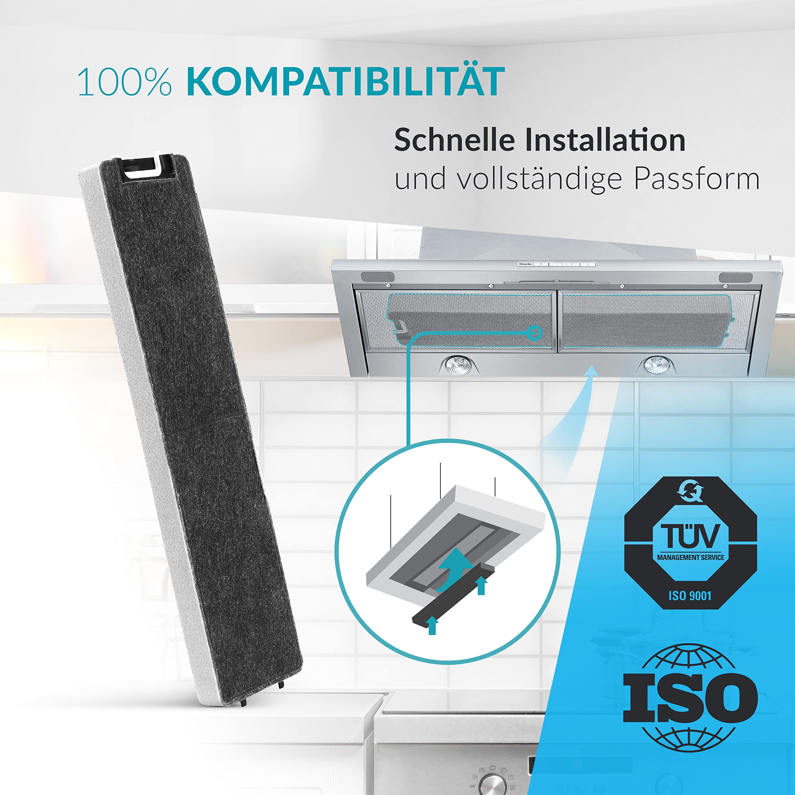 A&M Activated Carbon Filter For Miele DKF 13-1 And 6485741 For Miele Cooker Hood DA3366 / 3466/3496 DKF13-1