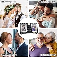 Vista 3 de Marco de fotos de madera para aniversario de bricolaje: el regalo conmemorativo de entonces y ahora cuenta con placas de madera intercambiables