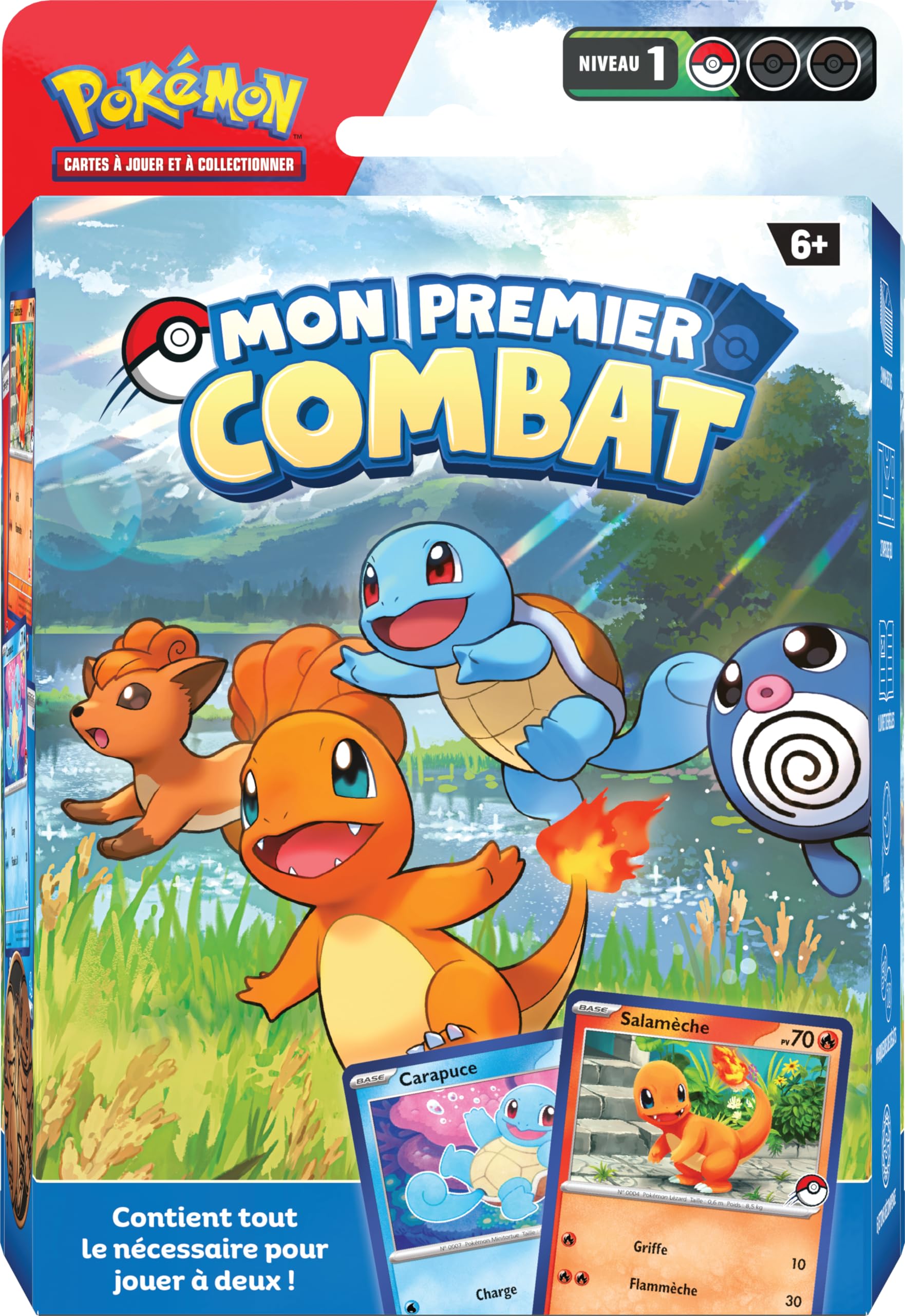 Pokémon: Mon Premier Combat – Salamèche et Carapuce du JCC Pokémon (kit de Lancement Contenant 2 Mini-Decks prêts à l’Emploi et des Accessoires)
