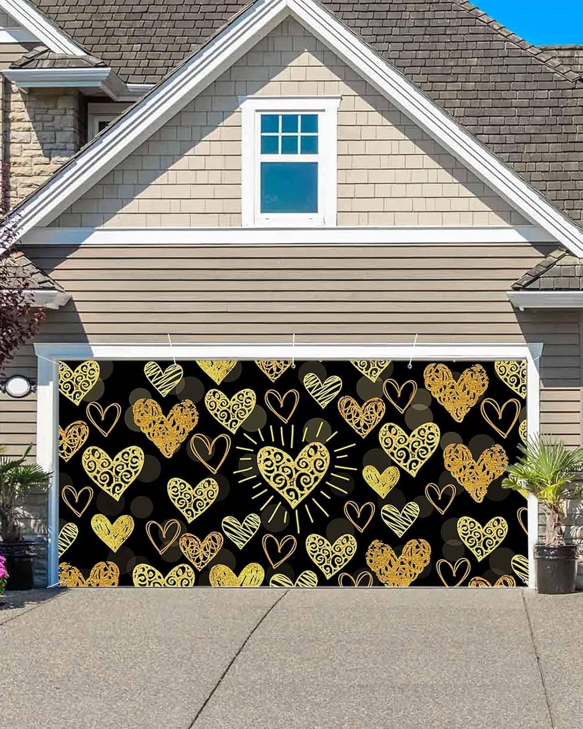 Yellow Love Heart Valentine’s Day Garage Door Cover Decorations 7×16 Ft, Classic Black Decorative Garage Door Banner, Large Outdoor Garage Hanging Backdrop Mural for Party/Holiday Yellow Love Heart Valentine’s Day Garage Door Cover Decorations 7×16 Ft, Classic Black Decorative Garage Door Banner, Large Outdoor Garage Hanging Backdrop Mural for Party/Holiday