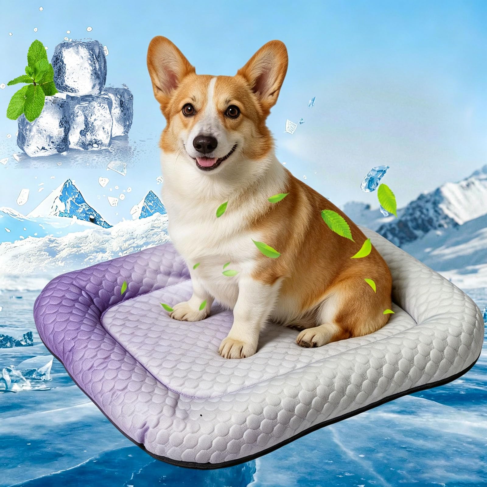 Qosigote Cooling Gel Mat For Pets, Cat Cooling Mat-Summer Heat Relief Pad Breathable Cool Pad For Cats Dogs, Perfect For Floors, Sofas, Crates, And Car Trips (Violet,XL 60 * 80)