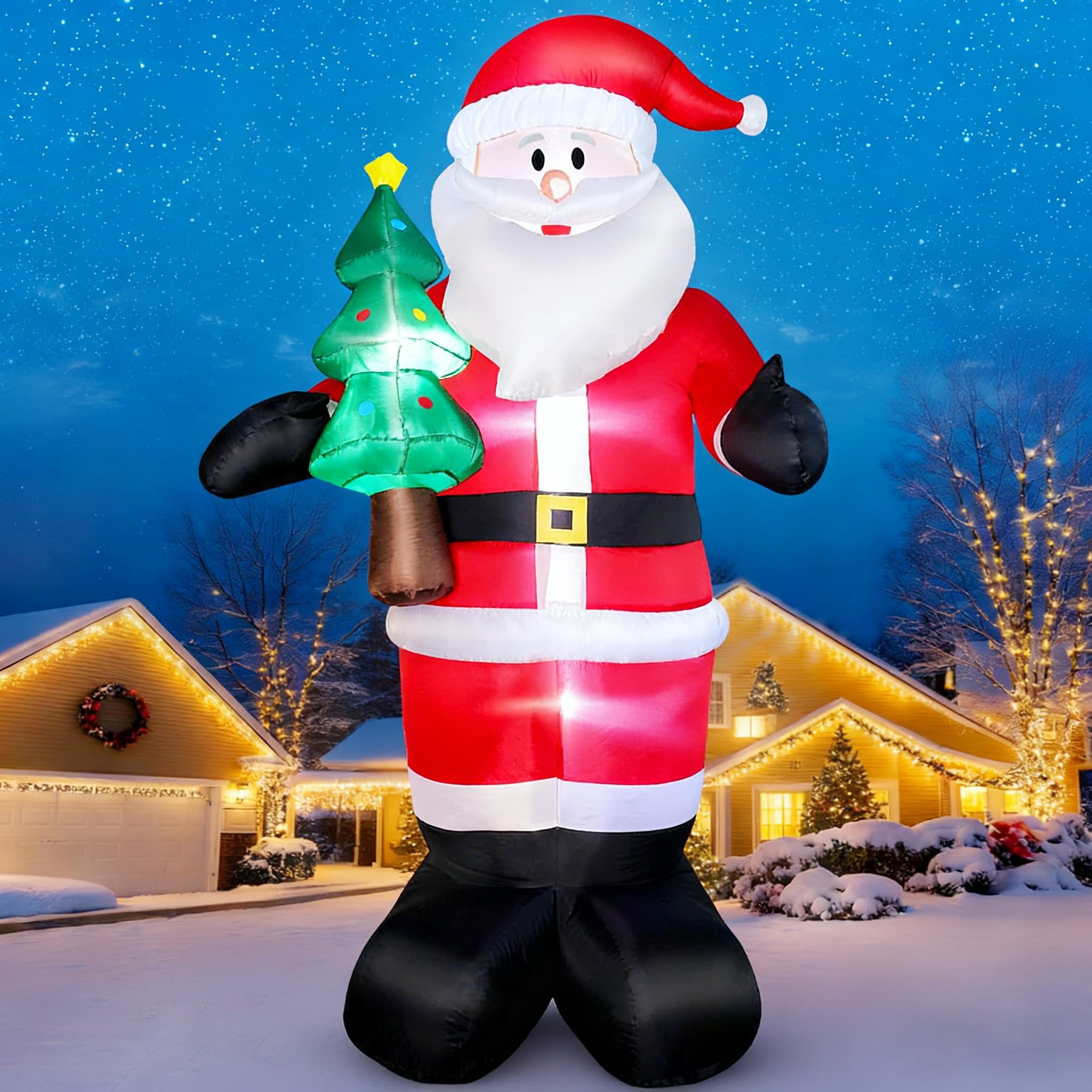 Opblaasbare Kerstman 244 cm met LED Luchtblazer, 8 Voet