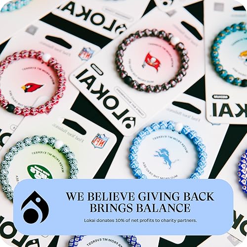 Miniatura 370 de Lokai NFL Football Collection - Pulseras de cuentas para hombres y mujeres, joyería de silicona, pulsera de moda para un ajuste cómodo