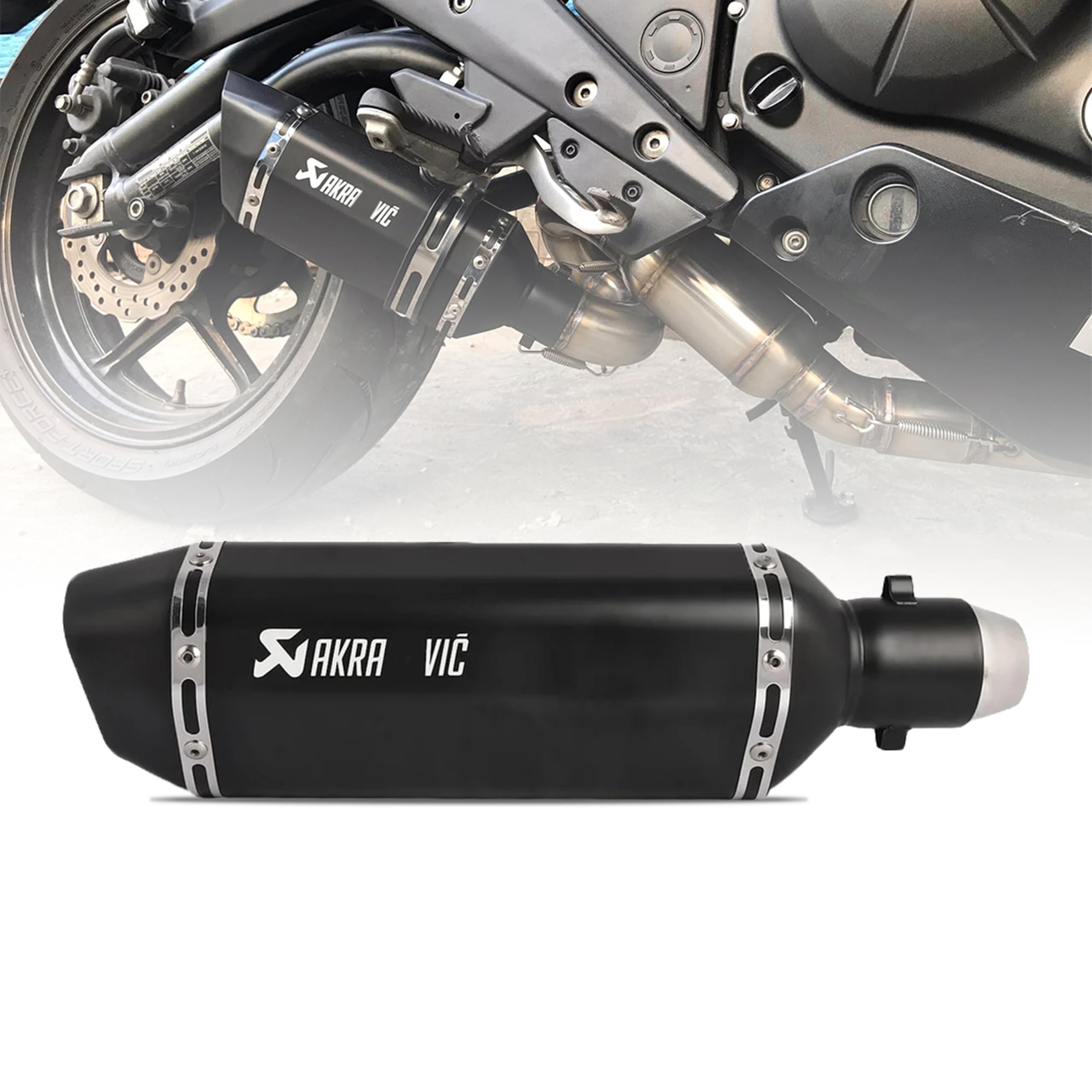OBEROI'S TRADERS Premium Akrapovic Universal Exhaust/Silencer Muffler Pipe for All Bikes/Motorcycle (AKRAPOVIC MINI BLACK)