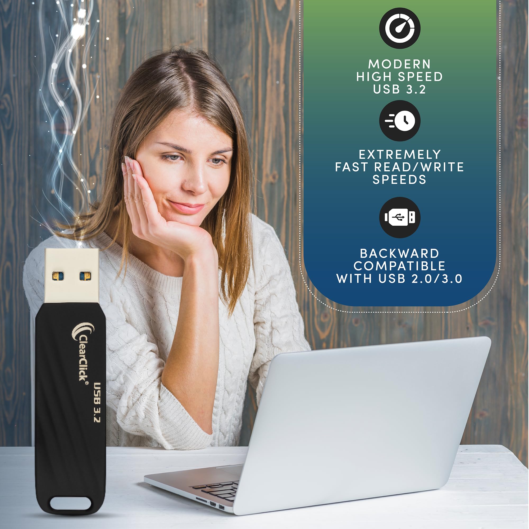 ClearClick Lot de 6 clés USB 3.2 de 64 Go avec compatibilité USB-A et USB-C