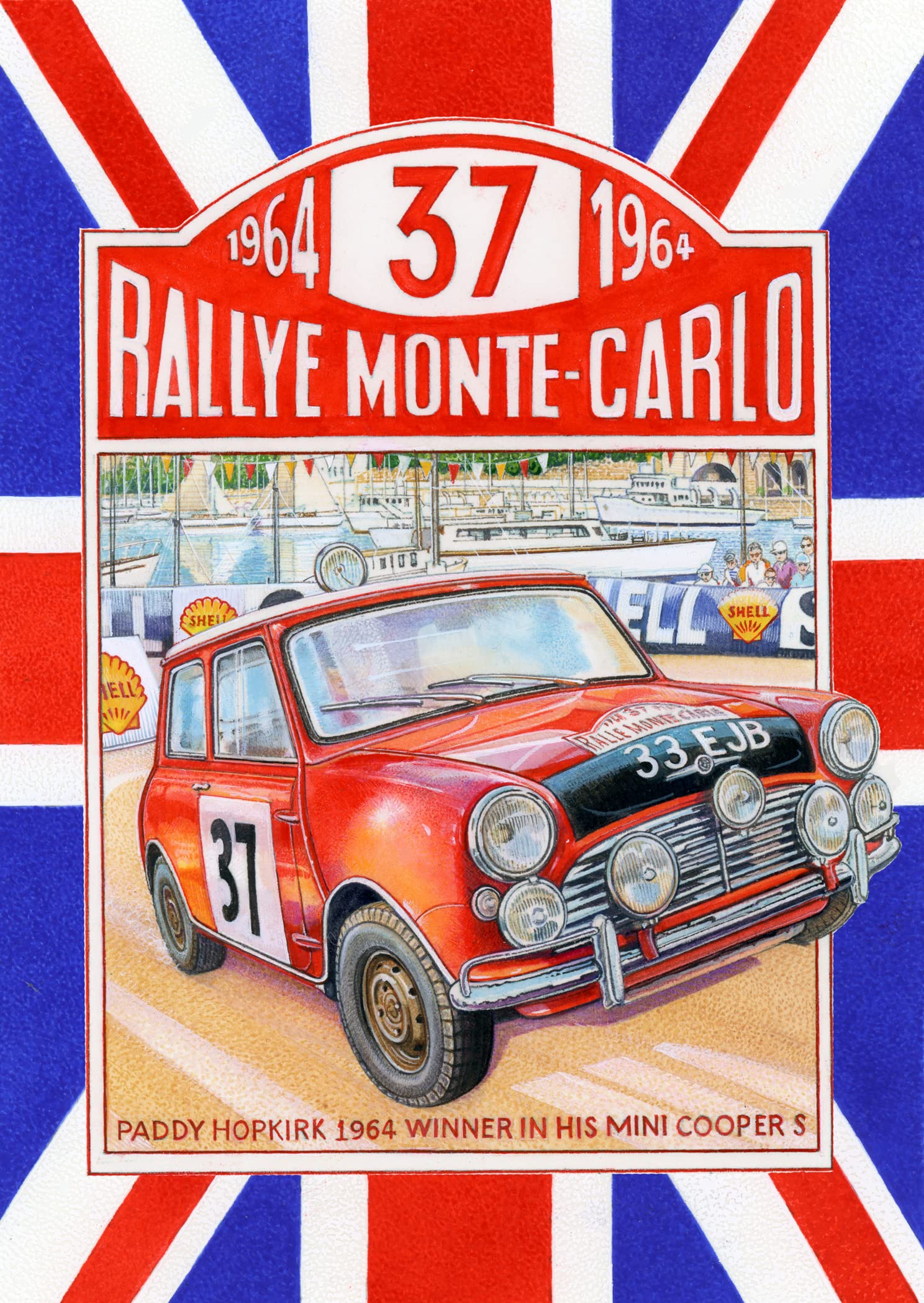 Half a DonkeyThe 1964 Monte Carlo Rally Large Cotton Tea Towel