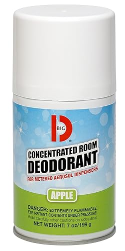 Big D 467 Desodorante concentrado para dispensadores de aerosol medidor, fragancia de manzana, 7 onzas (paquete de 12) – Ambientador ideal para