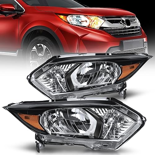 Nilight Conjunto de faros delanteros compatible con Honda HRV HR-V 2016 2017 2018, carcasa negra, reflector ámbar, lente transparente, reemplazo del