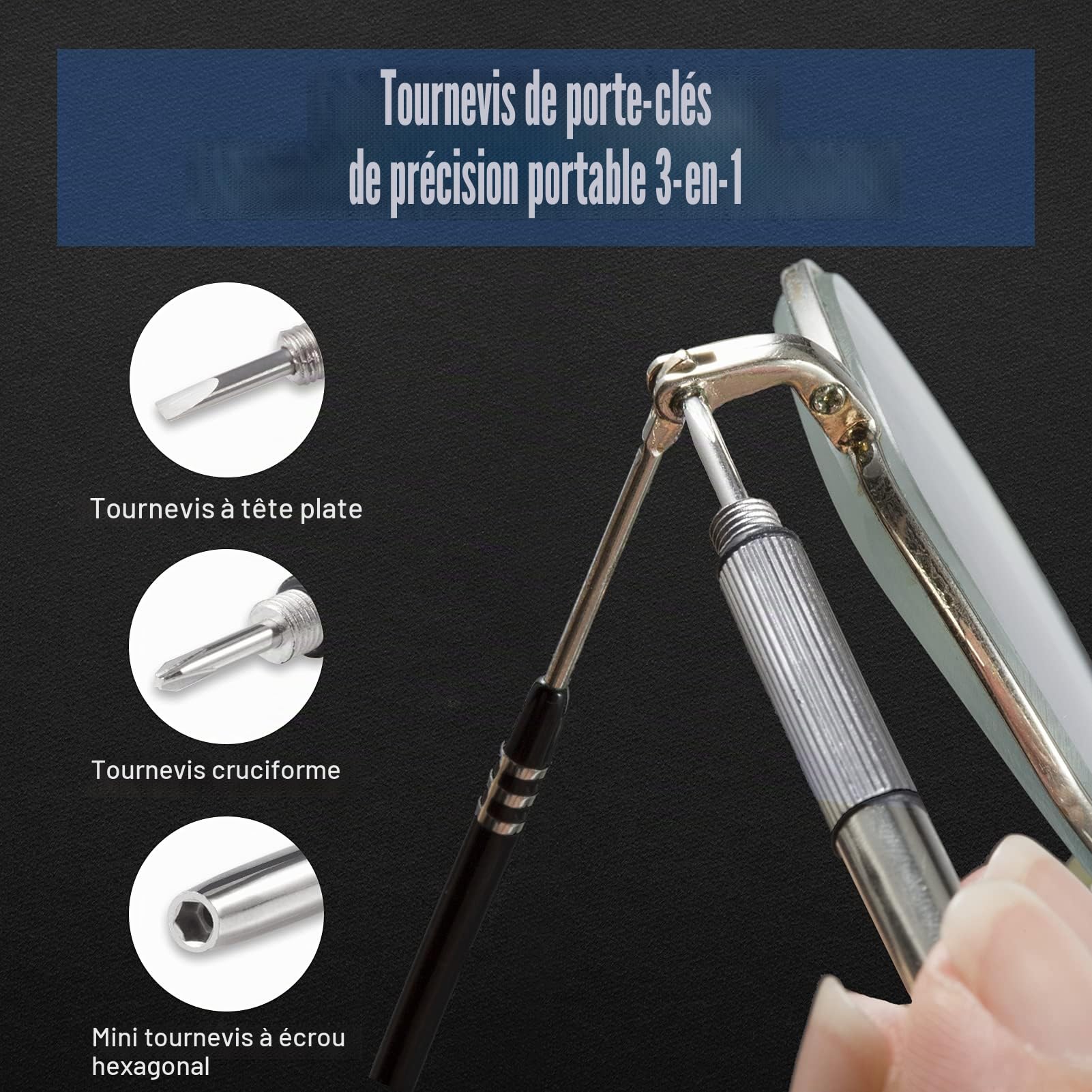 LEONTOOL Ensemble de pinces à mâchoire ronde et plate en nylon pour lunettes de vue - Outil de réparation de lunettes