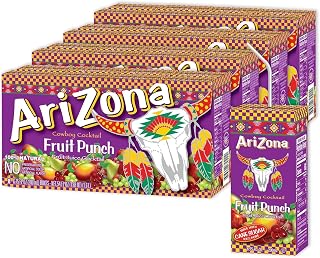 AriZona Fruit Punch Juice Cocktail, 32-Pack 6.75oz Tetra Boxes, Real Juice with Vitamin C, 216 Fl Oz Total