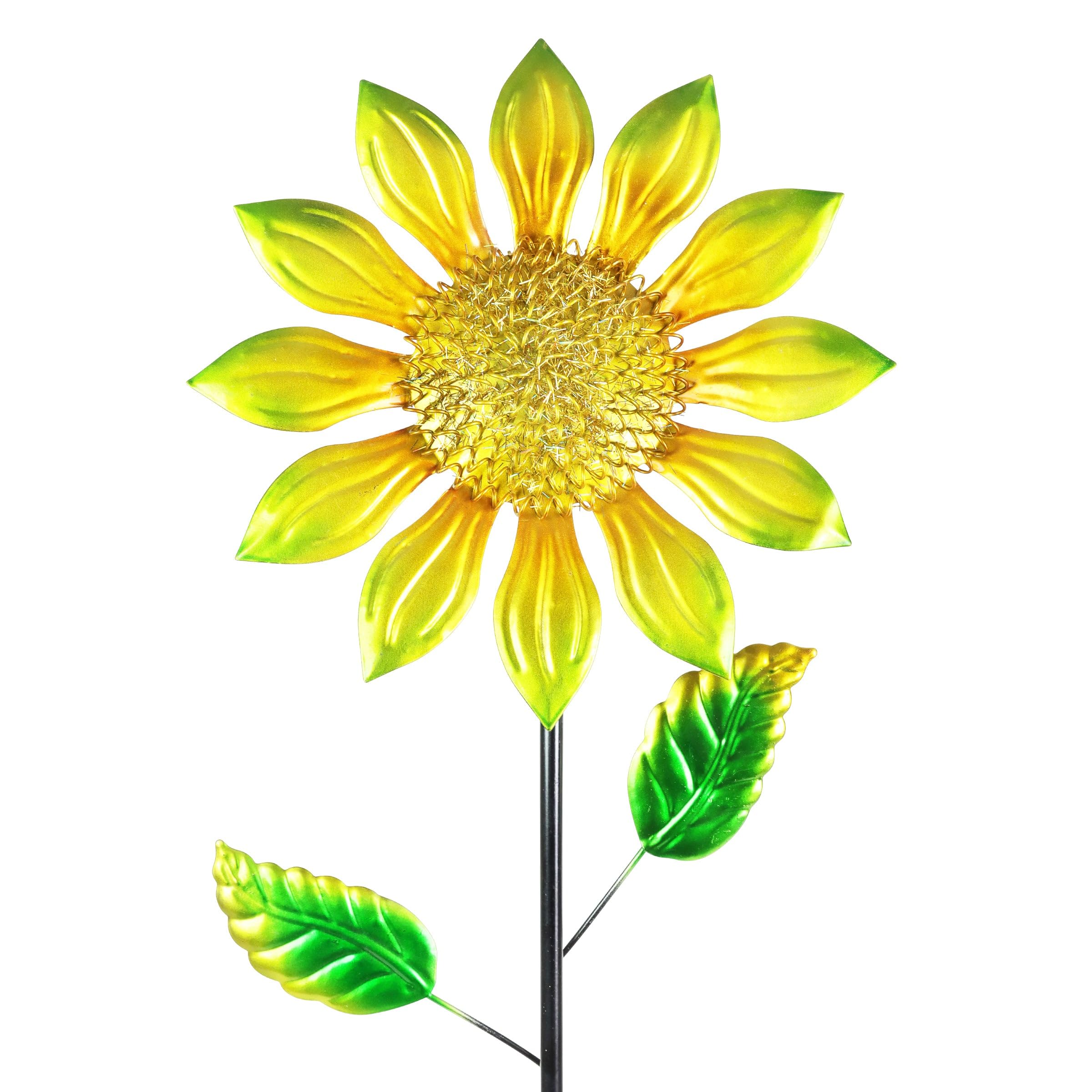 Piquet de jardin en métal jaune scintillant 91,4 cm déco extérieure terrasse