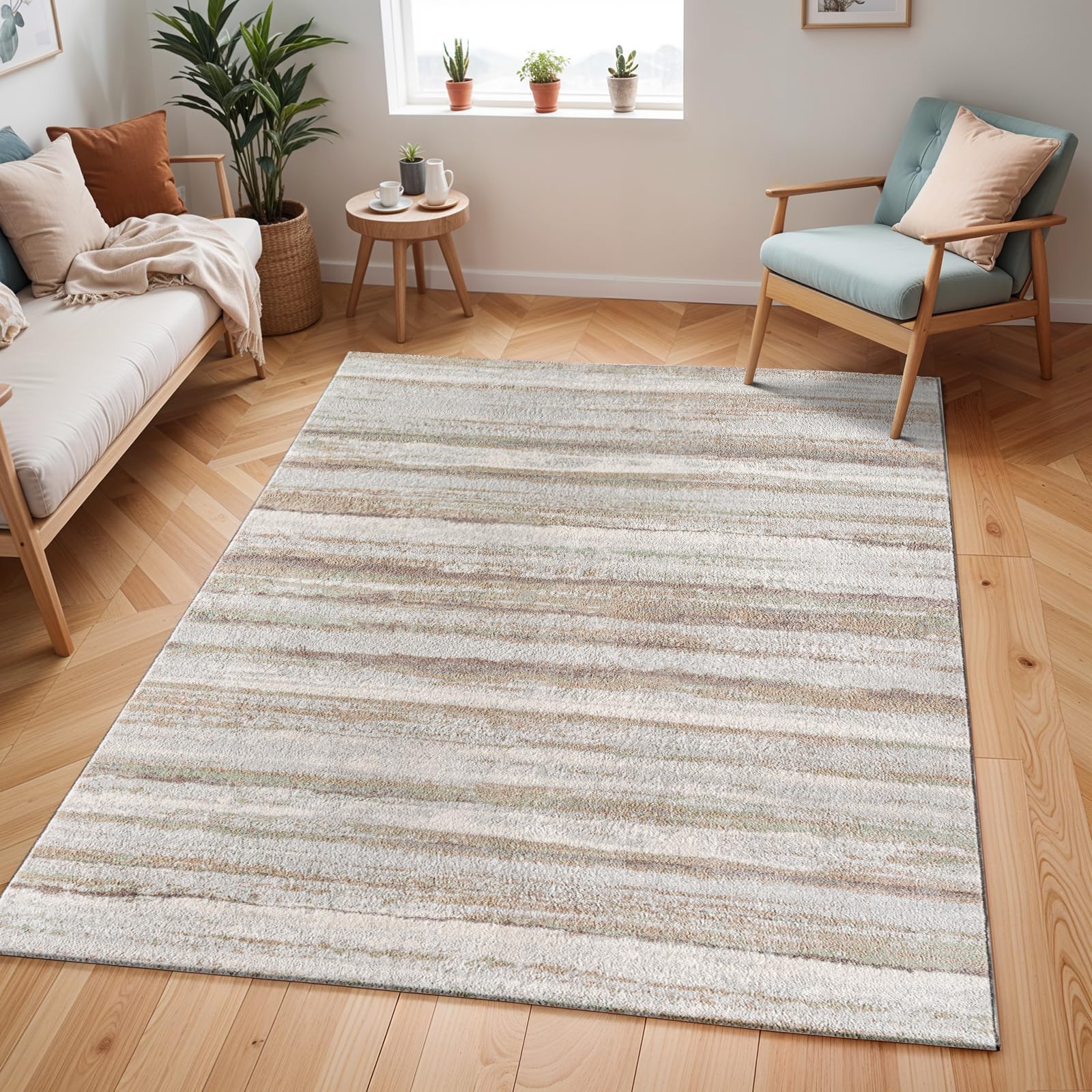 Scandi Modern Dark Brown PANDORA Area Rug 160 x 215cm - 100% Polypropylene/Jute - Machine-Woven - OEKO-TEX Certified - Kid & Pet Friendly