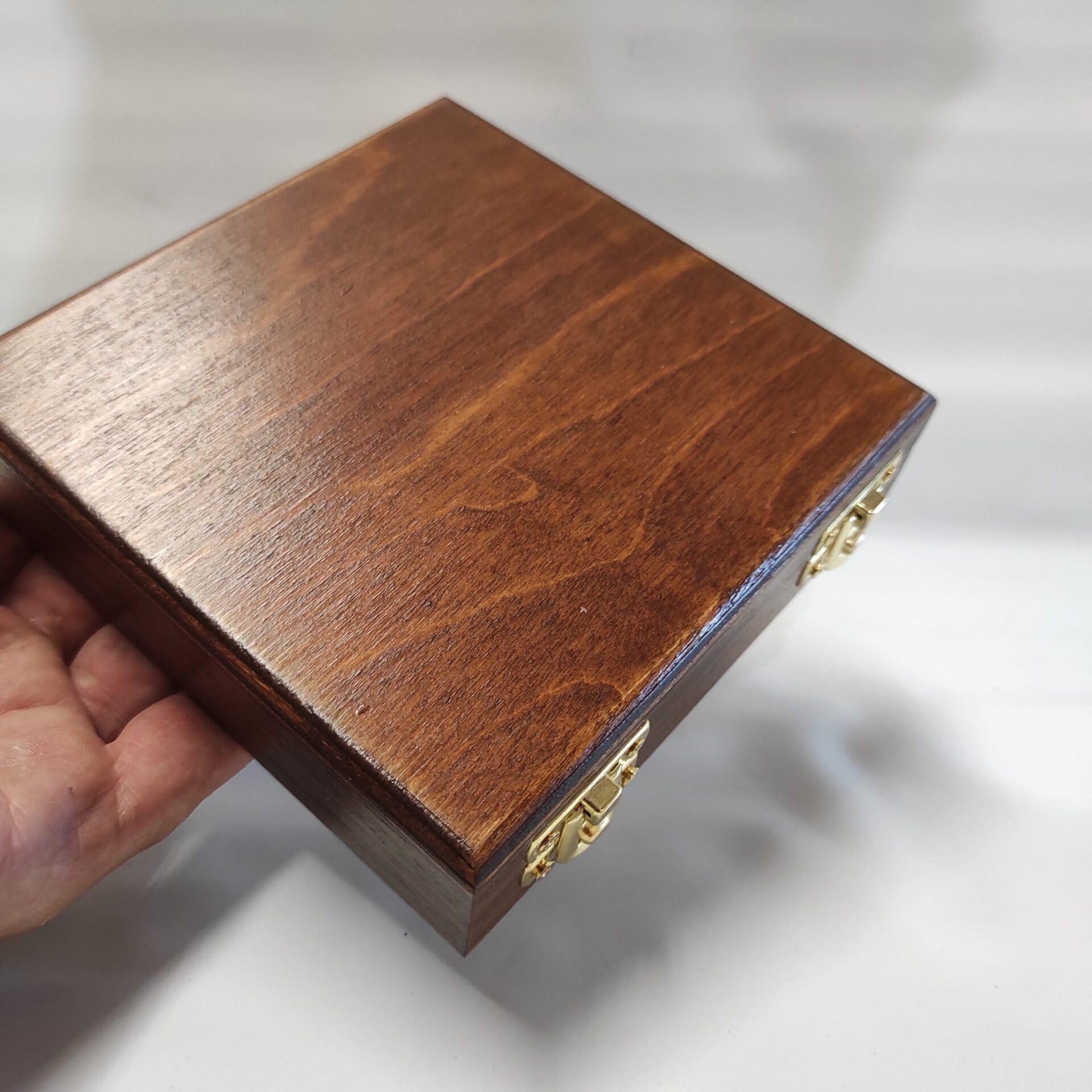 Caja para Monedas de colección 4 Compartimentos 50x50 mm, Madera Artesanal, numismática Hecha a Mano, Estuche para Monedas y medallas de Gran Formato, Certificado de autenticidad