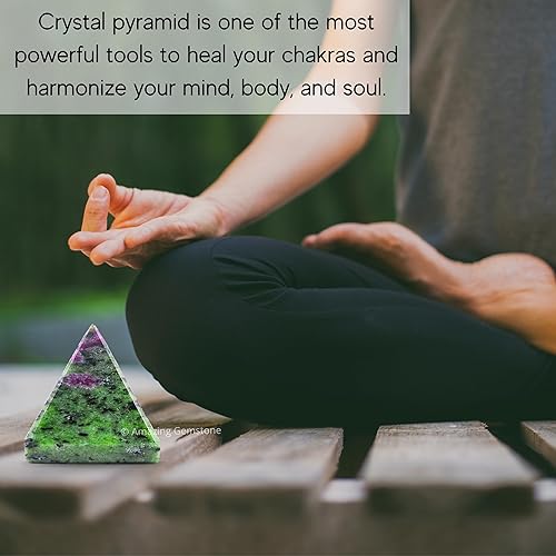 Miniatura 263 de Amazing Gemstone White Agate Snow Quartz Pyramid Crystal Healing Stones - 1" Great Pyramid Figurine of Natural Stone Pyramid for Meditation, Reiki