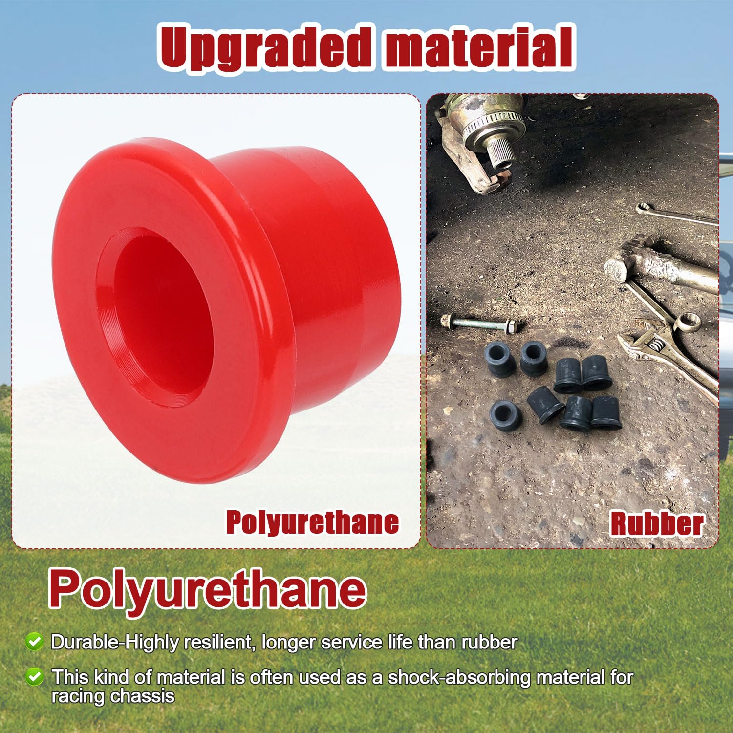 Kit Boccole Anteriori per Club Car Precedenti 2004-Up, Molla Inferiore Anteriore e Boccole del Braccio ad A Anteriore Superiore Manicotti 102289901 per Carrelli da Golf