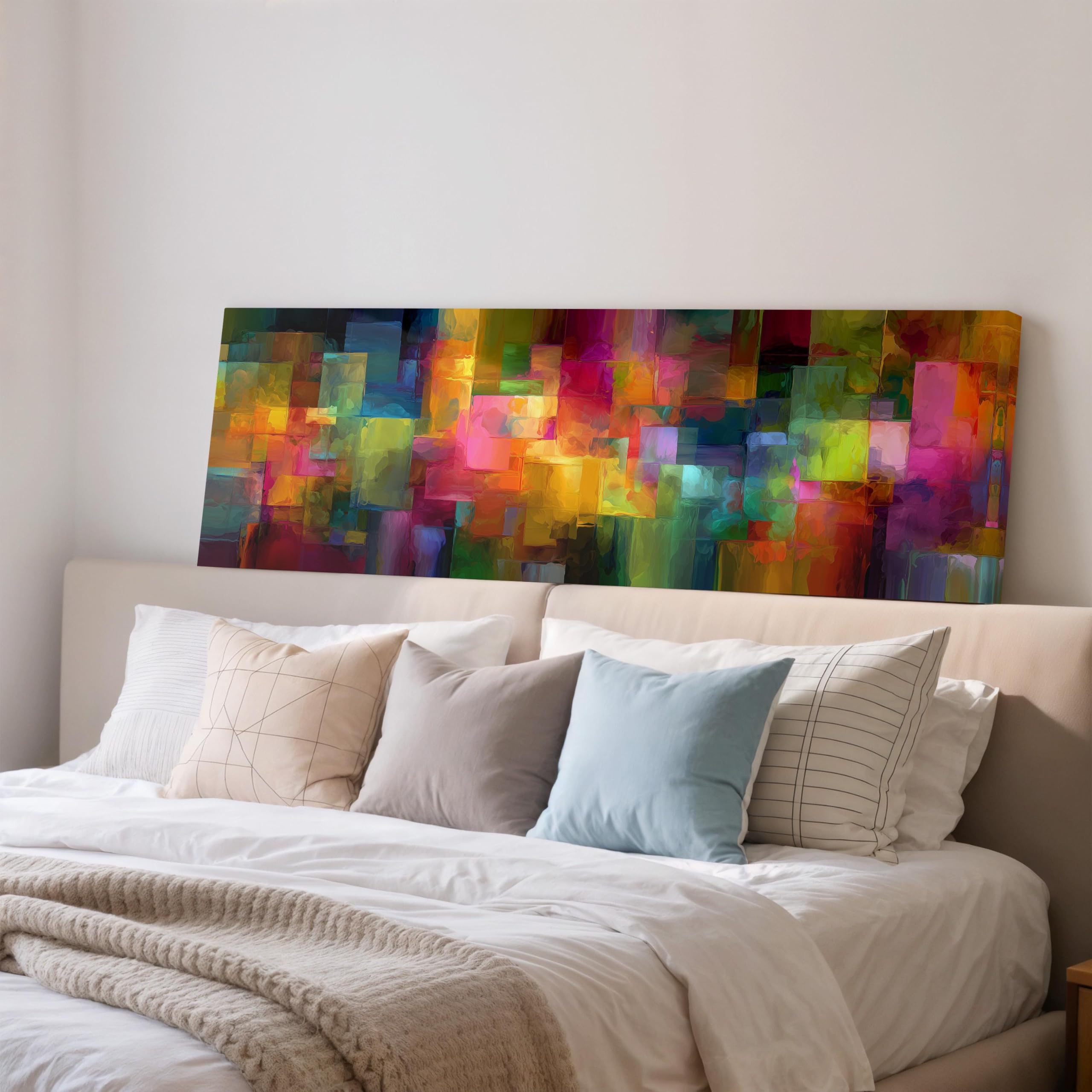 Impression grand format de tableau géométrique coloré sur toile fine - 7
