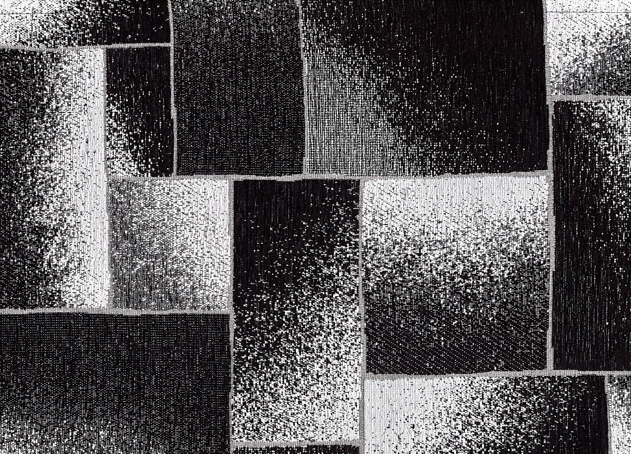 BIANCHERIAWEB Tappeto Salotto Velour Antiscivolo Disegno Tetrix By Suardi 65x110(2Tappeti) Nero