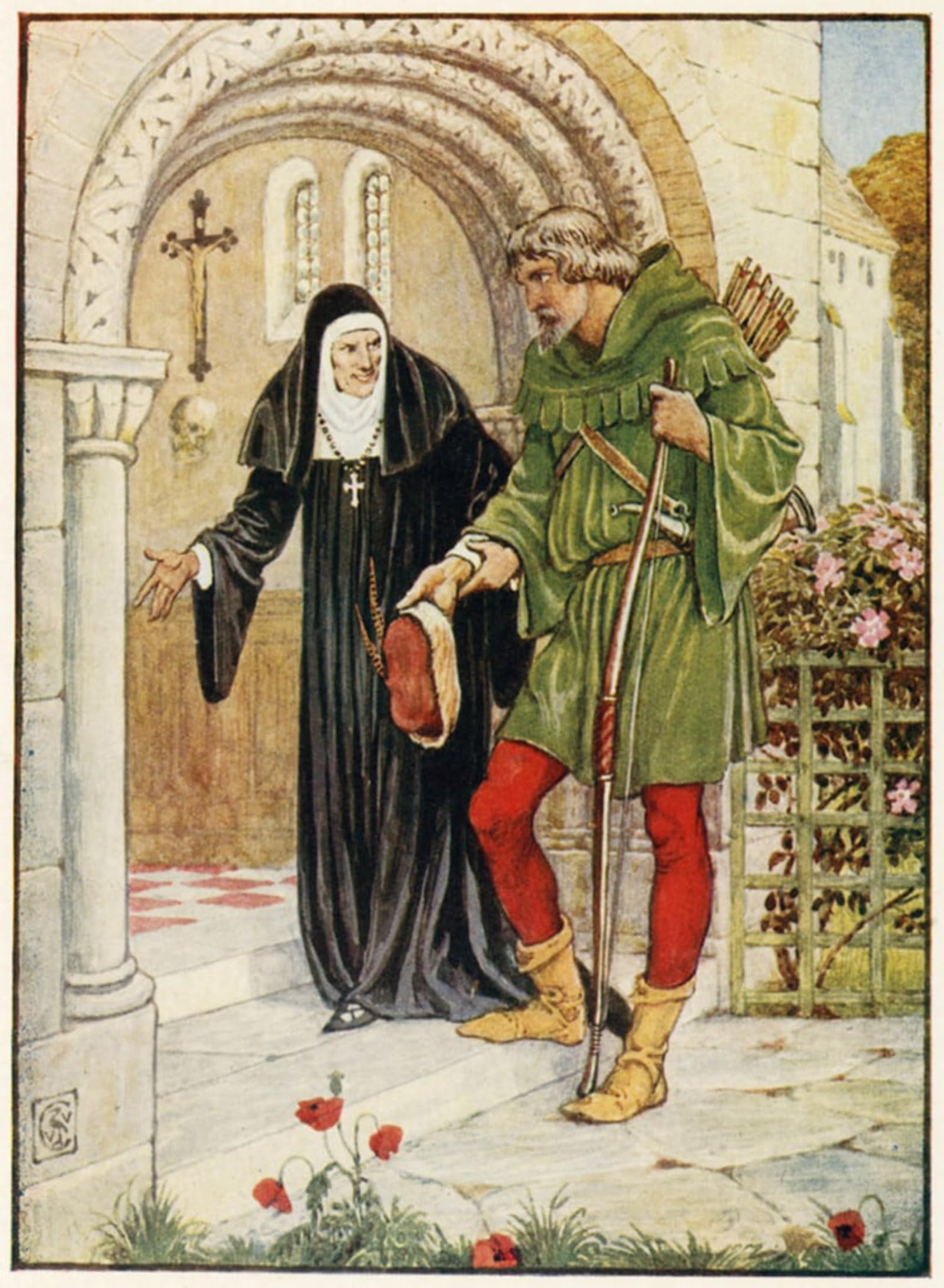 SERENDIPITP Abstract Painting Mural Print Picture Wall Decor Painting Robin Hood Coming to Kirklees Hall by Walter Crane Vintage Wall Artwork for Home Decor 60x90cm