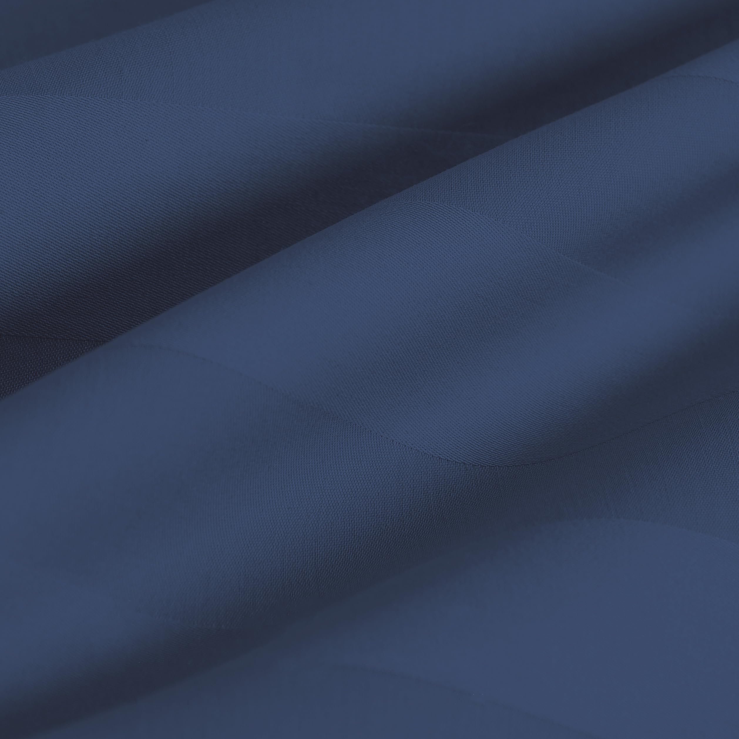Set di 4 federe copricuscino in 100% cotone egiziano, tessuto in rasatello a 400 fili, con cerniera nascosta, traspiranti, non rumorose, facili da pulire, set da 4 pezzi (blu navy a righe)