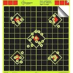 12x12 Sight in Adhesive SPLATTERBURST Shooting Targets - Instantly See Your Shots Burst Bright Fluorescent Yellow Upon Impact! (10 Pack)